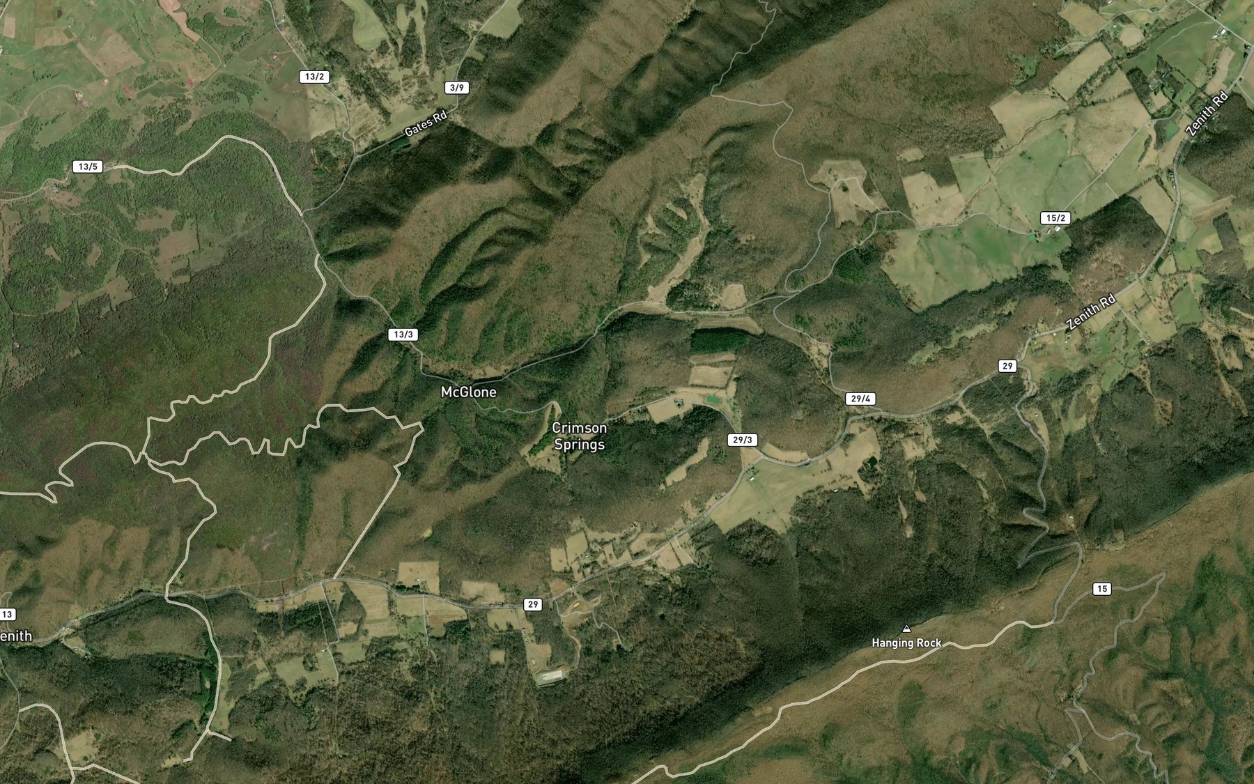 Satellite map of the Turkey Creek Springs
