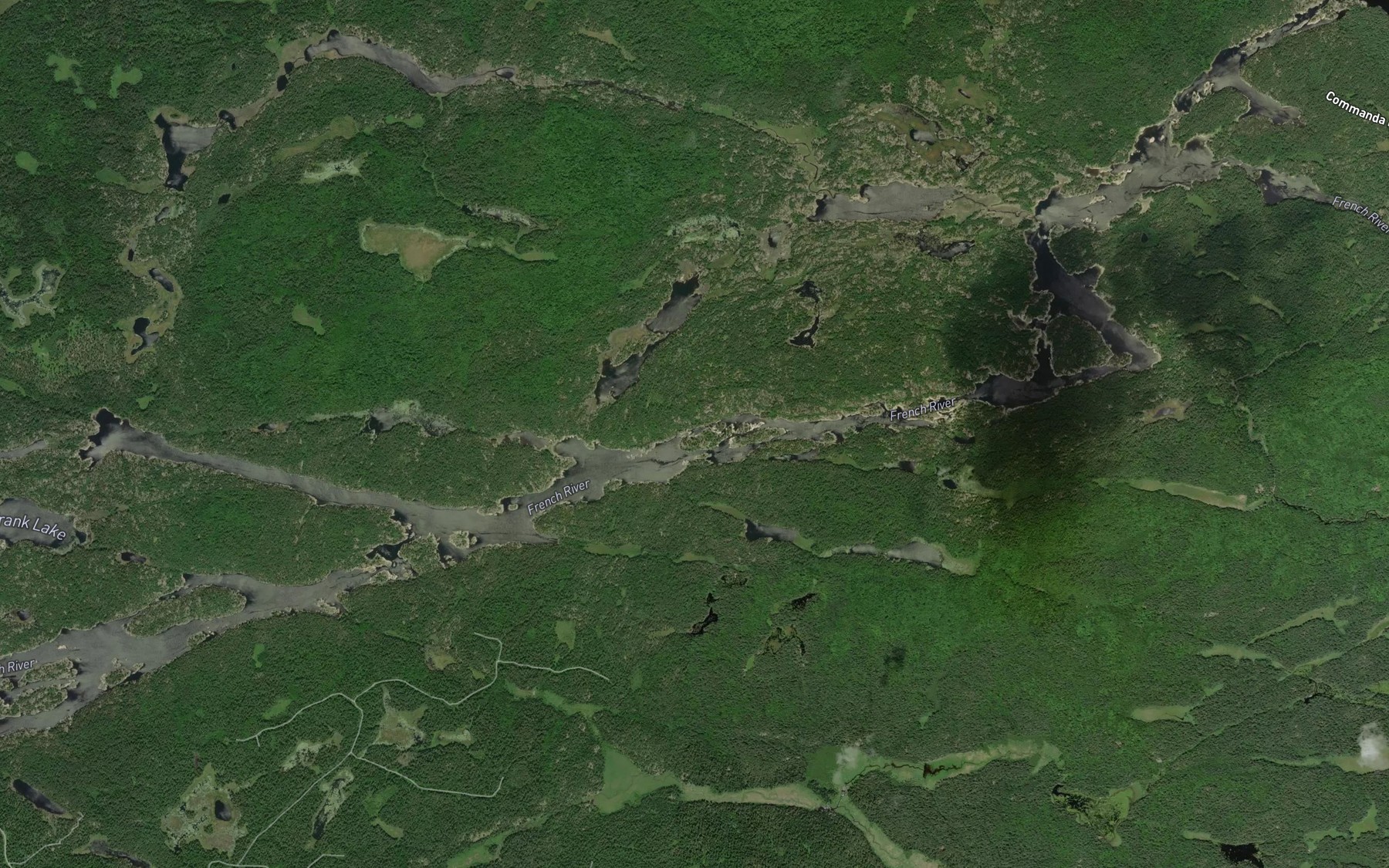 Satellite map of the Little Parisien Rapids