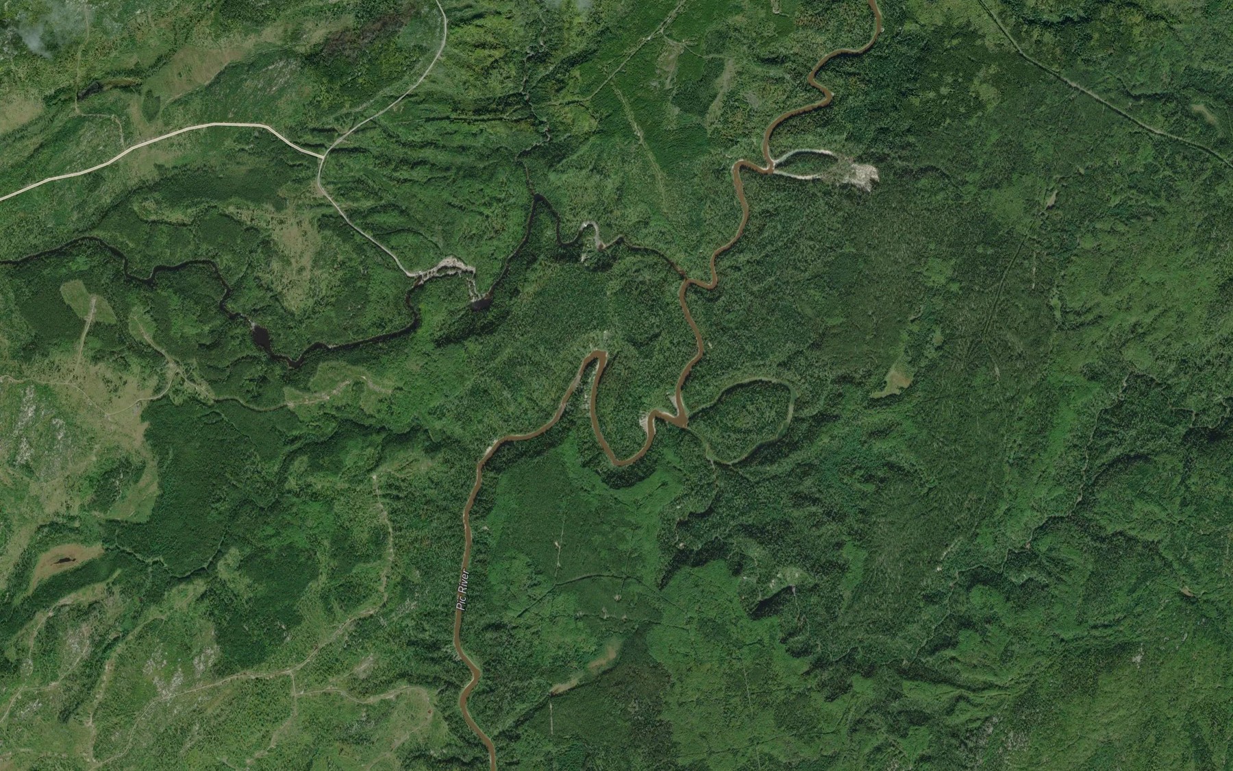 Satellite map of the Slingshot Creek