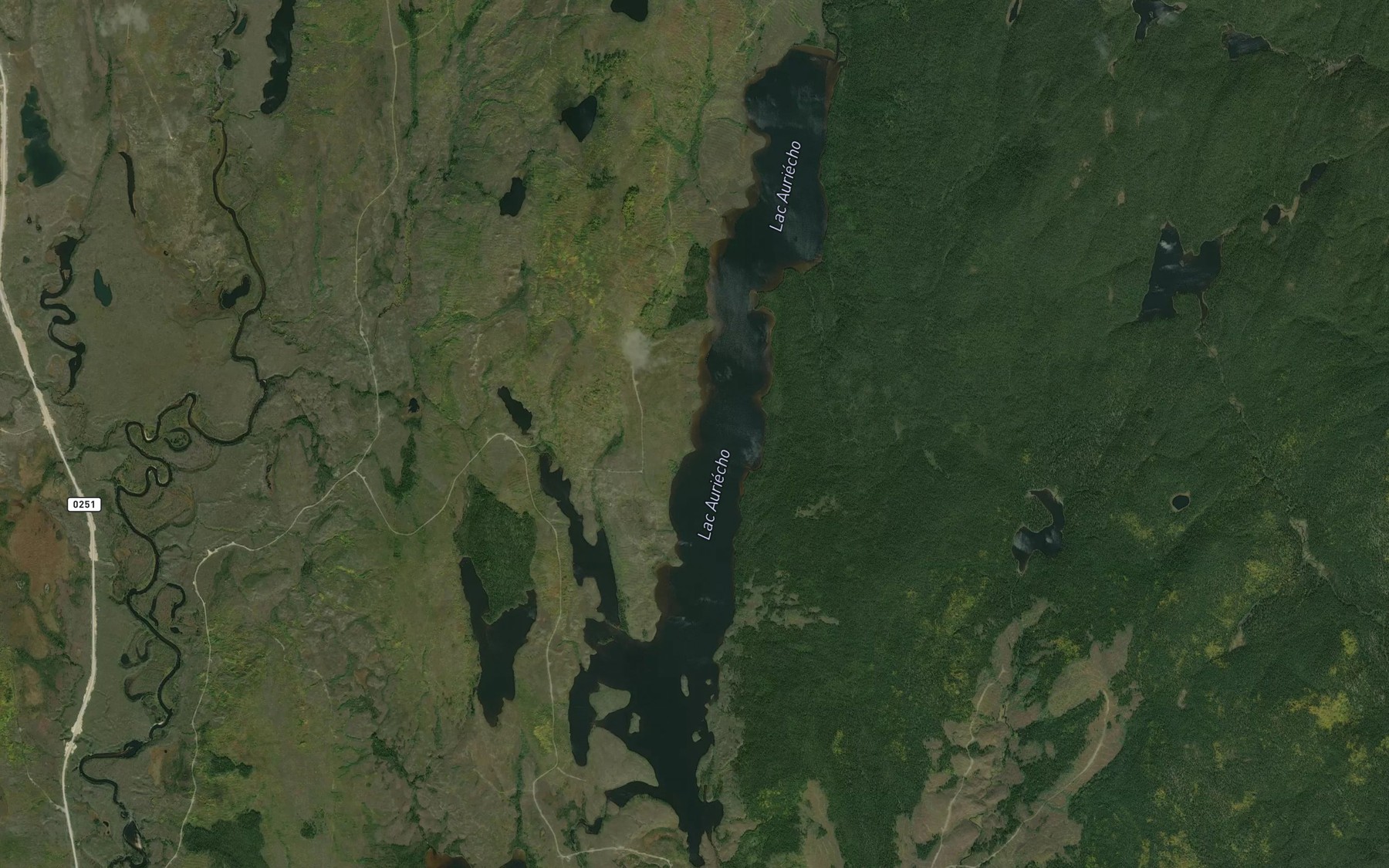 Satellite map of the Lac Auriecho
