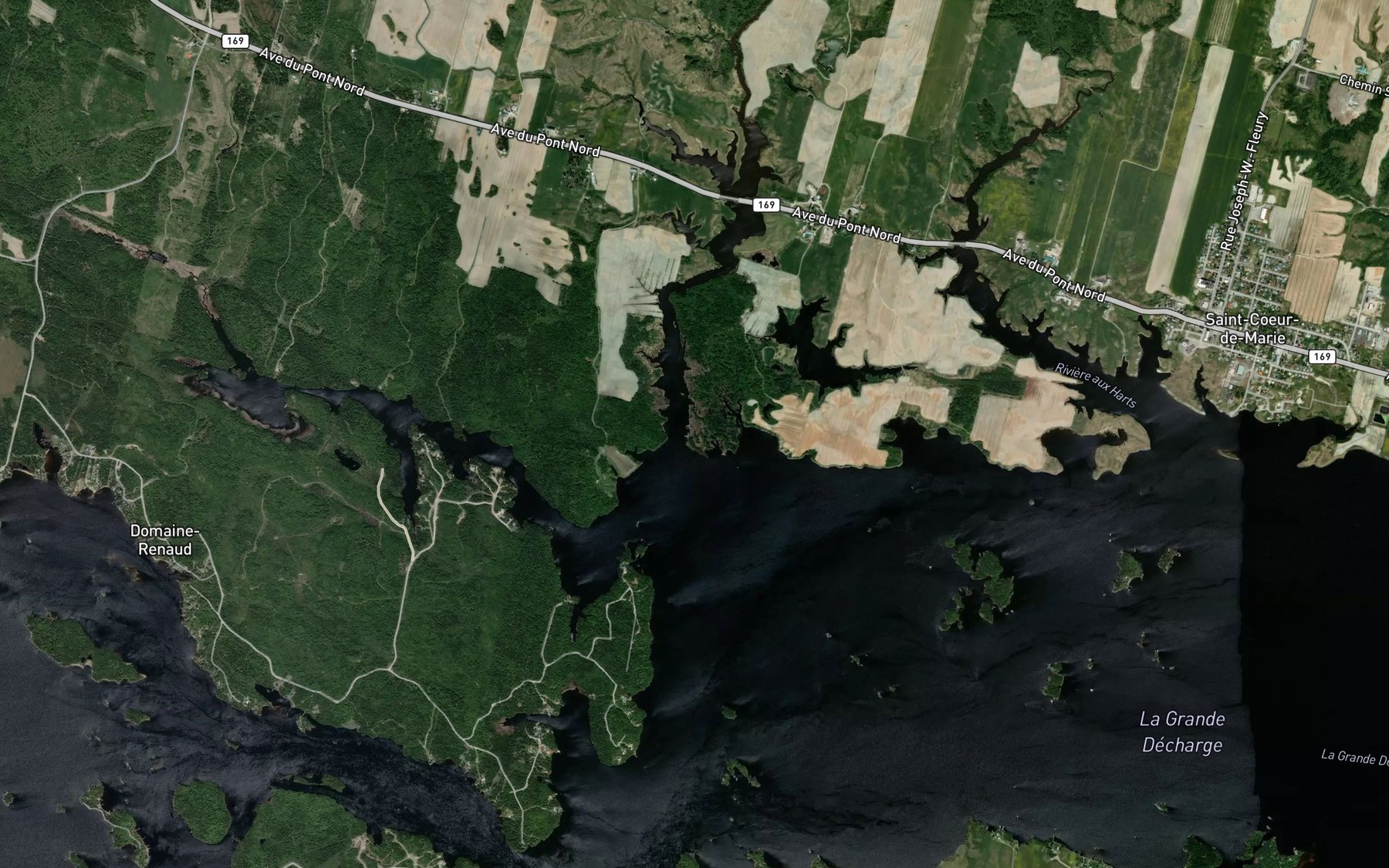 Satellite map of the Riviere aux Chicots