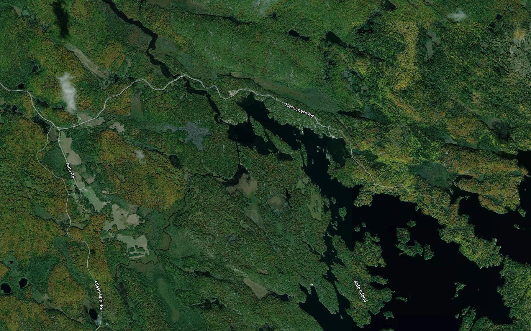 Satellite map of the Aide Creek