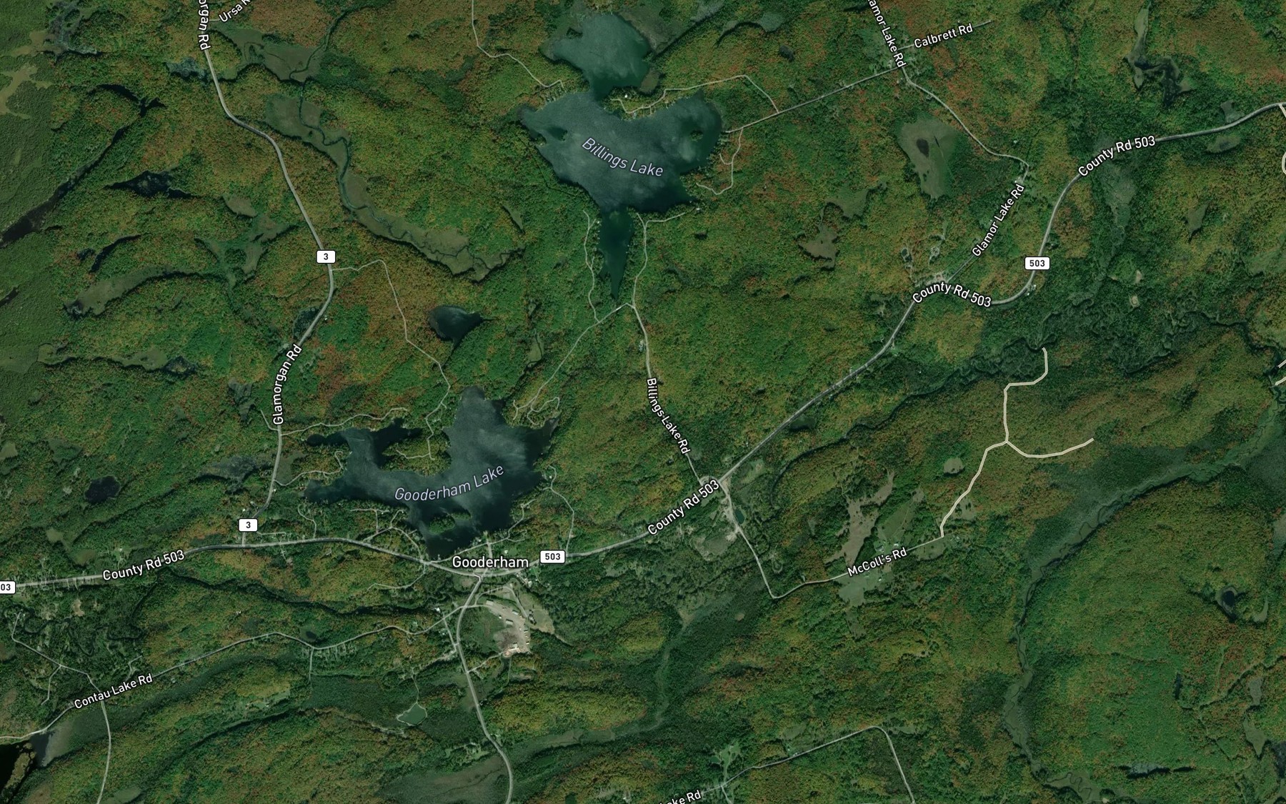 Satellite map of the Gooderham Creek