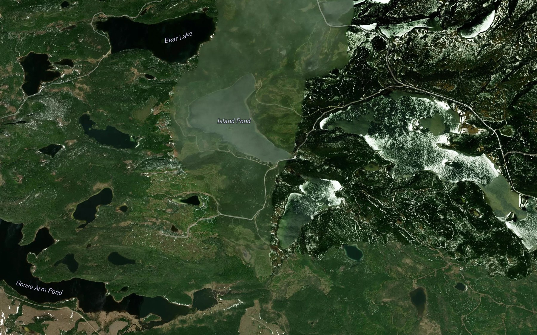 Satellite map of the Island Pond