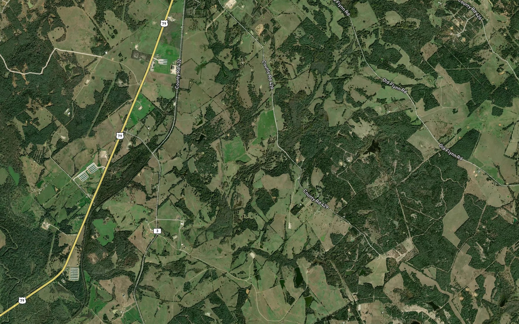 Satellite map of the Sand Branch