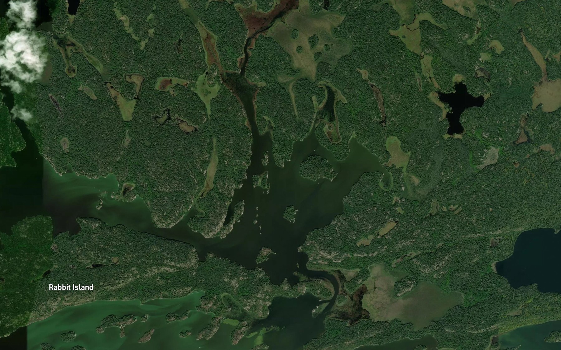 Satellite map of the Burrow Bay