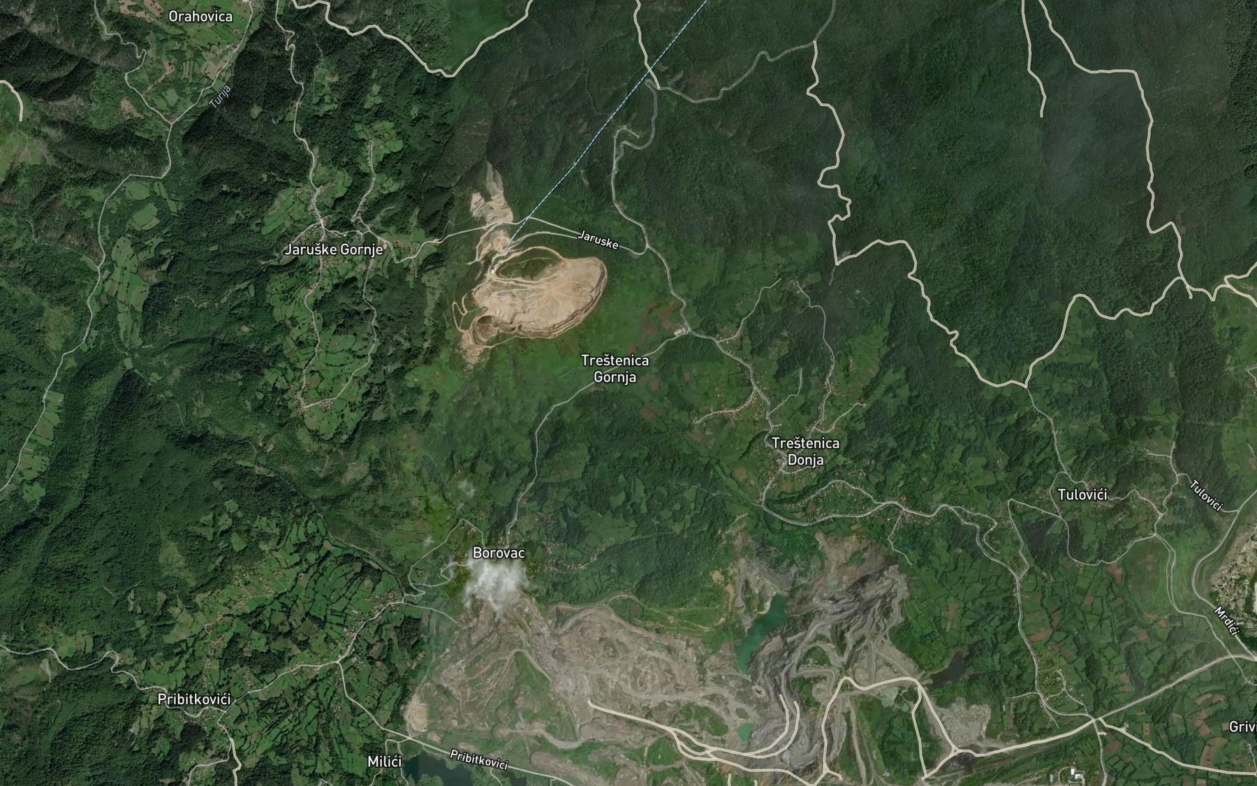 Satellite map of the Ponikva
