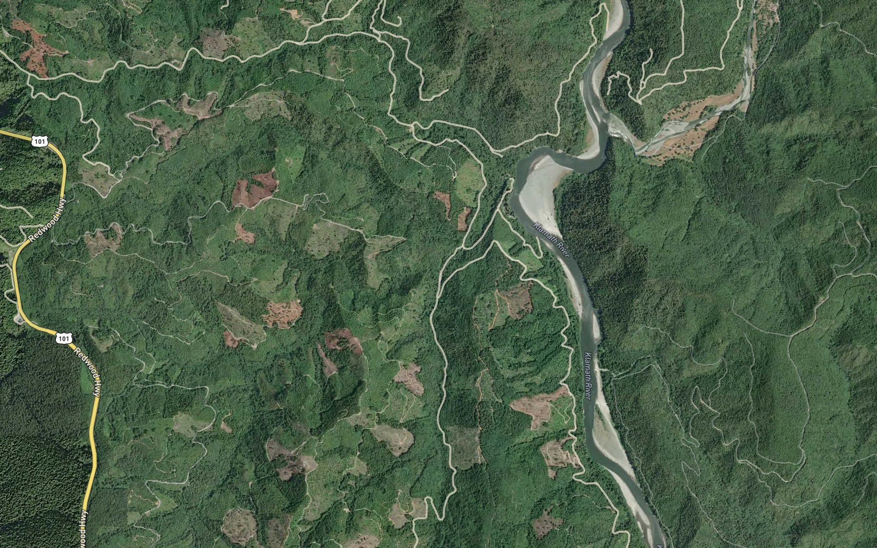 Satellite map of the South Fork Ah Pah Creek