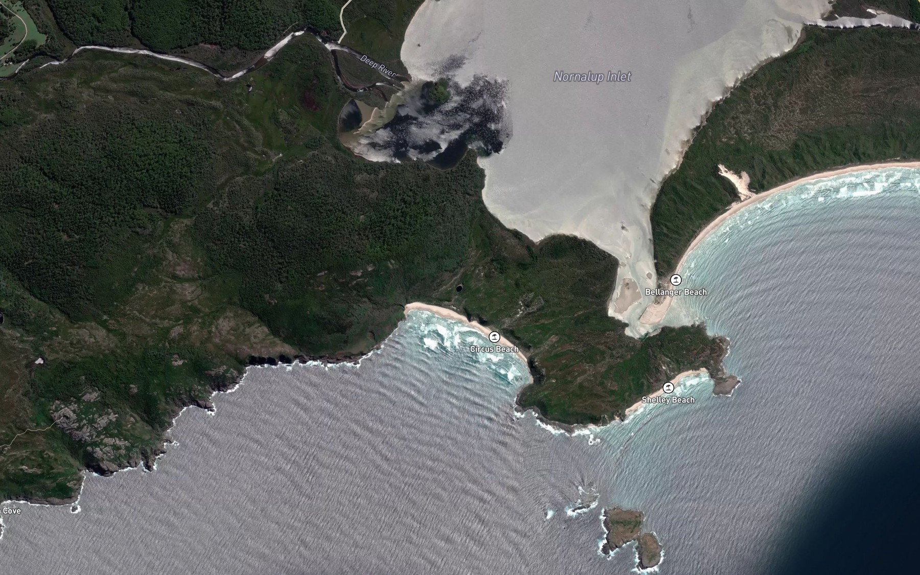 Satellite map of the Crinia Lake