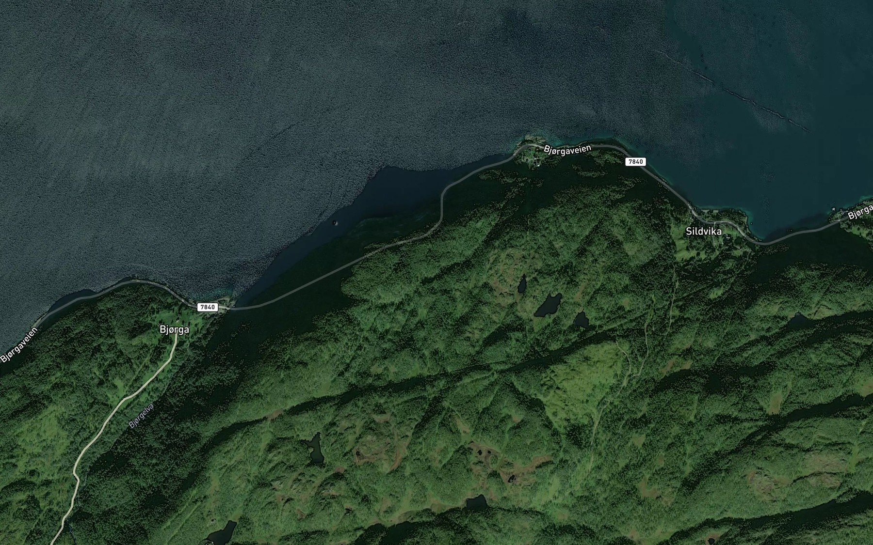 Satellite map of the Brennevinselva