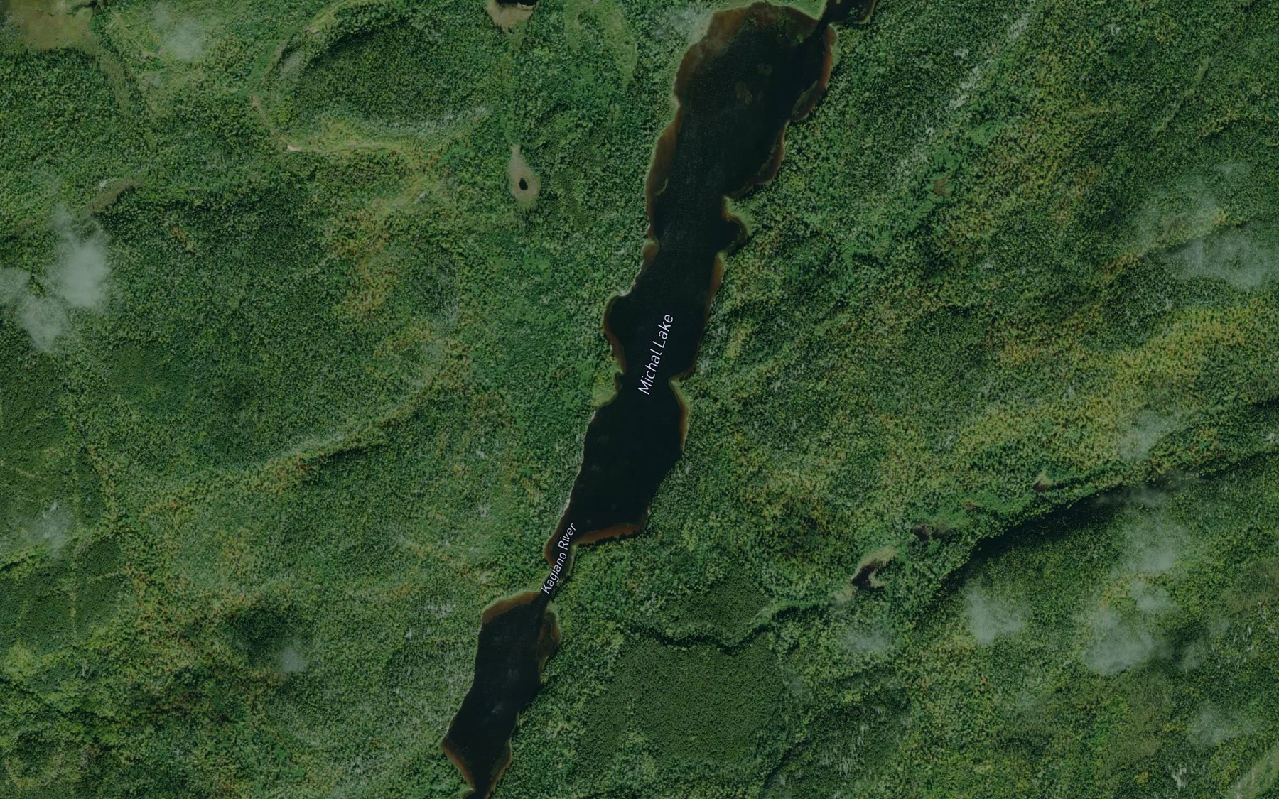 Satellite map of the Michal Lake