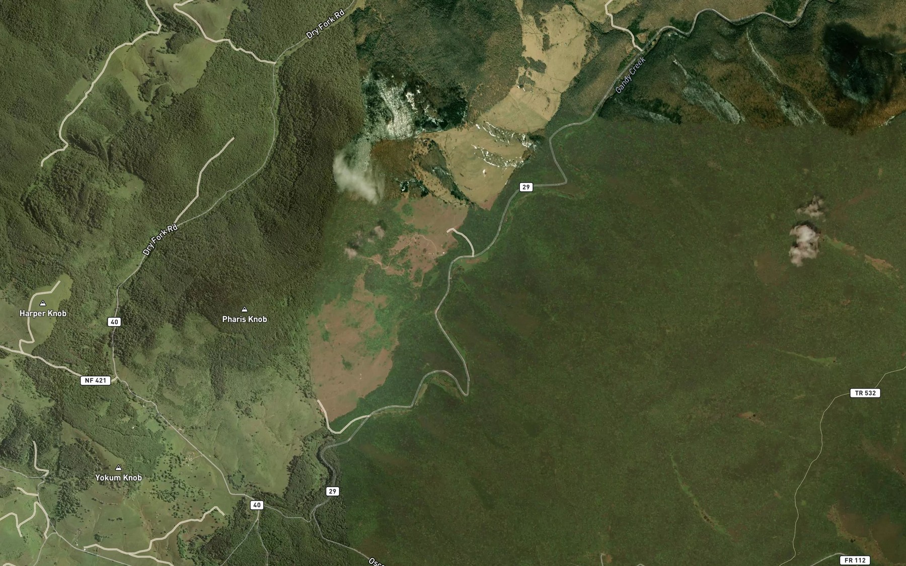 Satellite map of the Big Run
