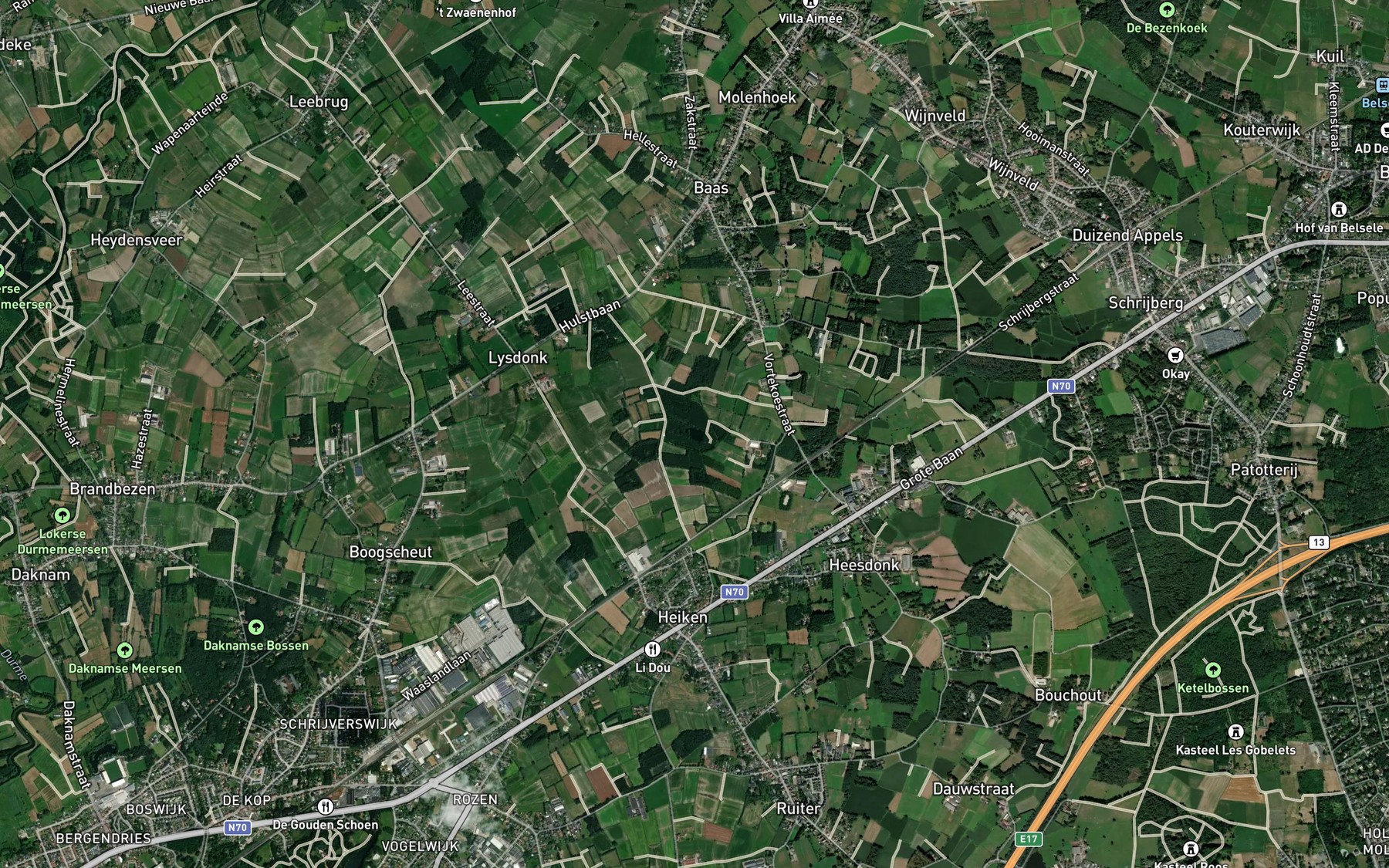 Satellite map of the Klaverbeek