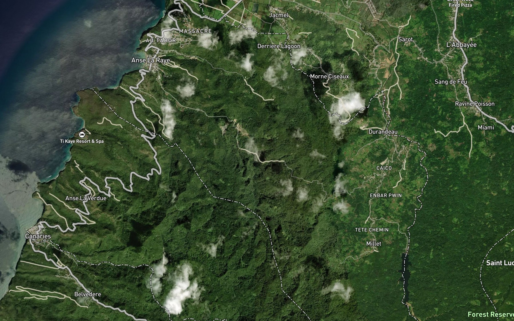 Satellite map of the Ravine Bordeneve