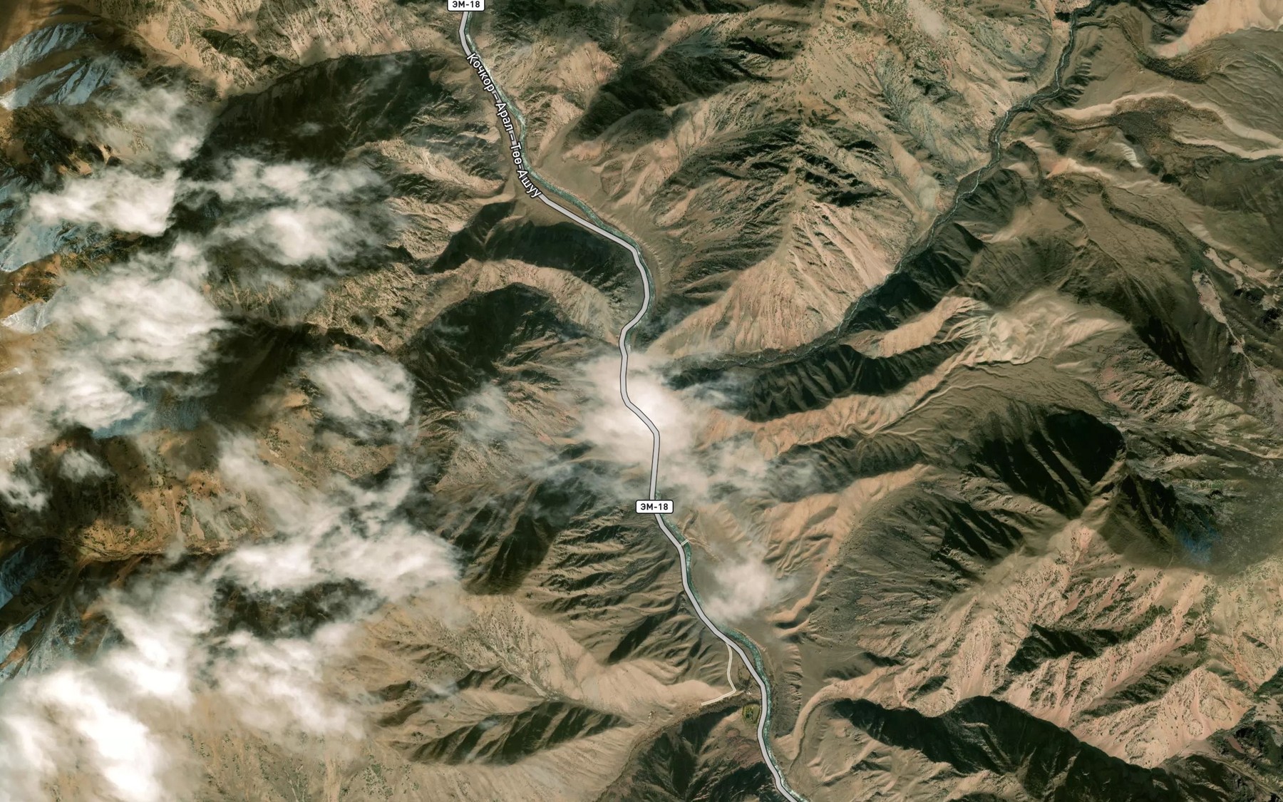 Satellite map of the Oykain