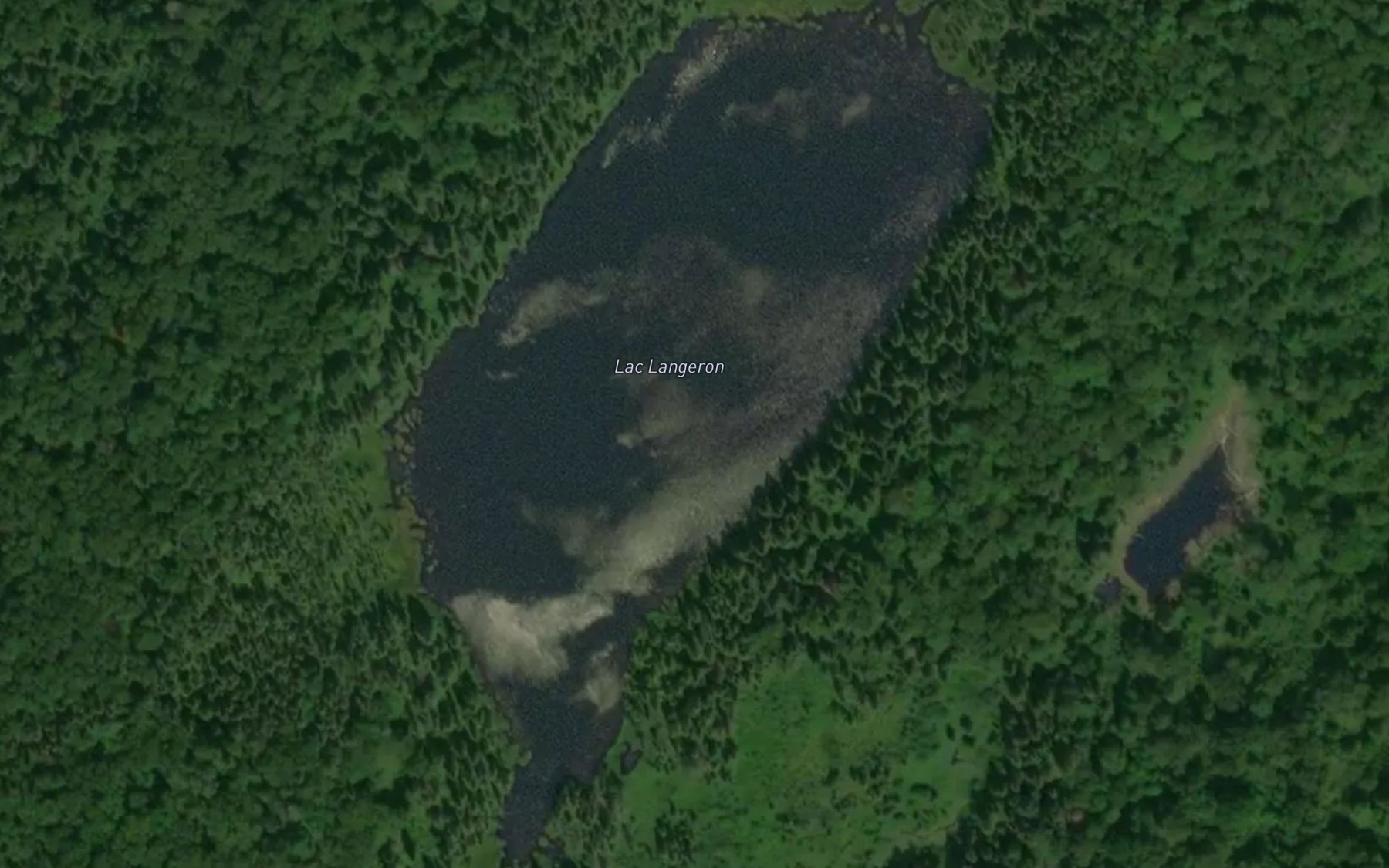 Satellite map of the Lac Langeron