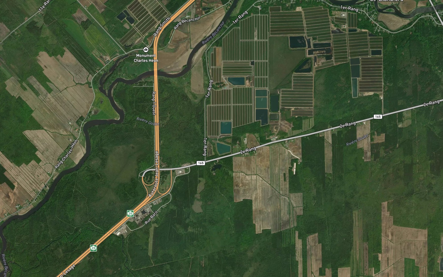 Satellite map of the Branche Bouvillier