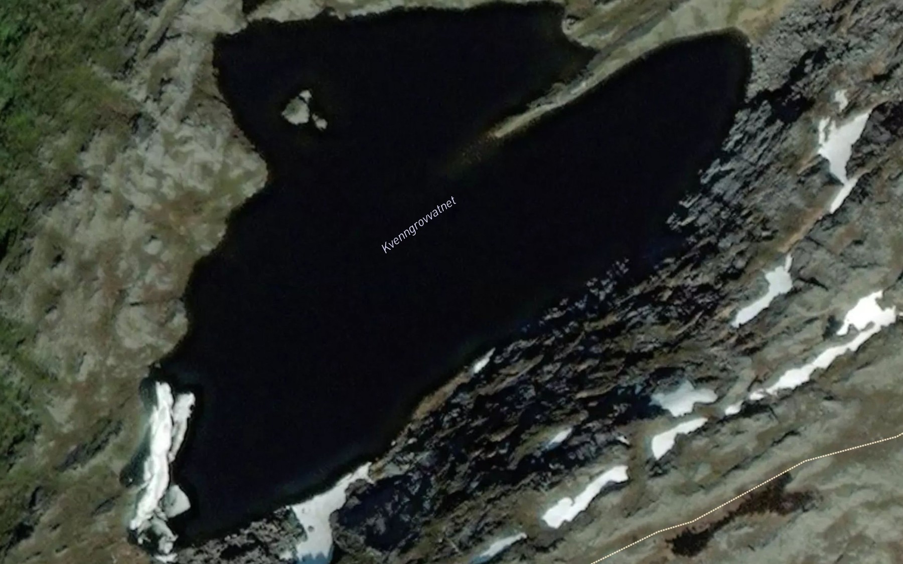 Satellite map of the Kverngrorvatnet