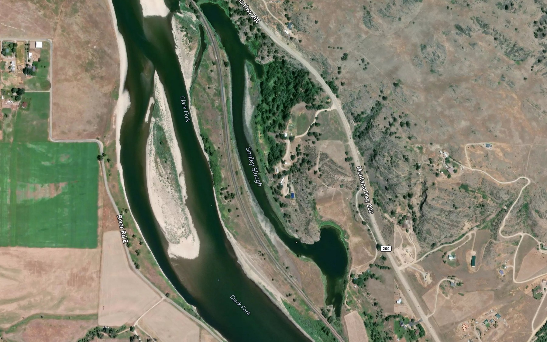 Satellite map of the Smiley Slough