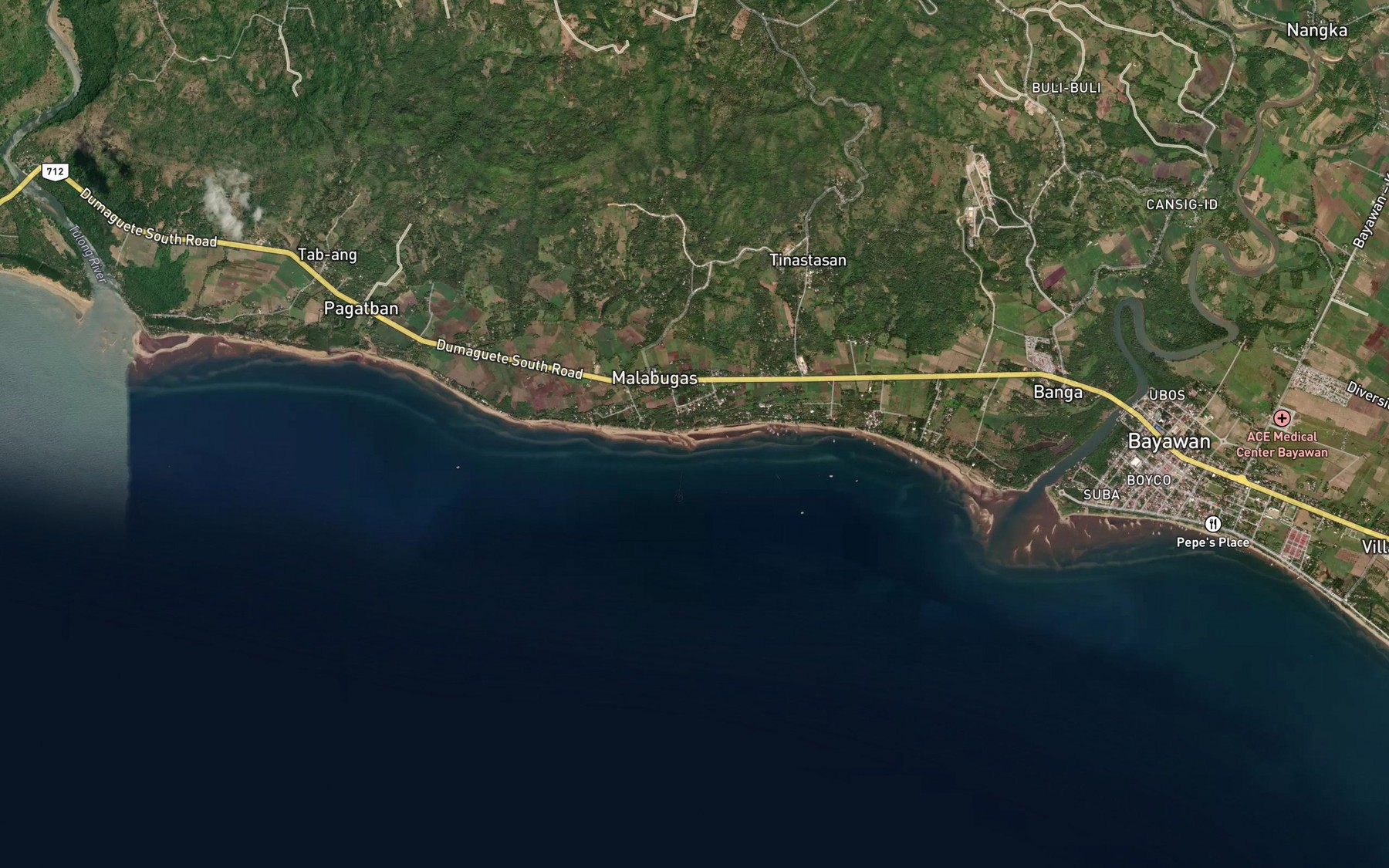 Satellite map of the Calumaya-an River