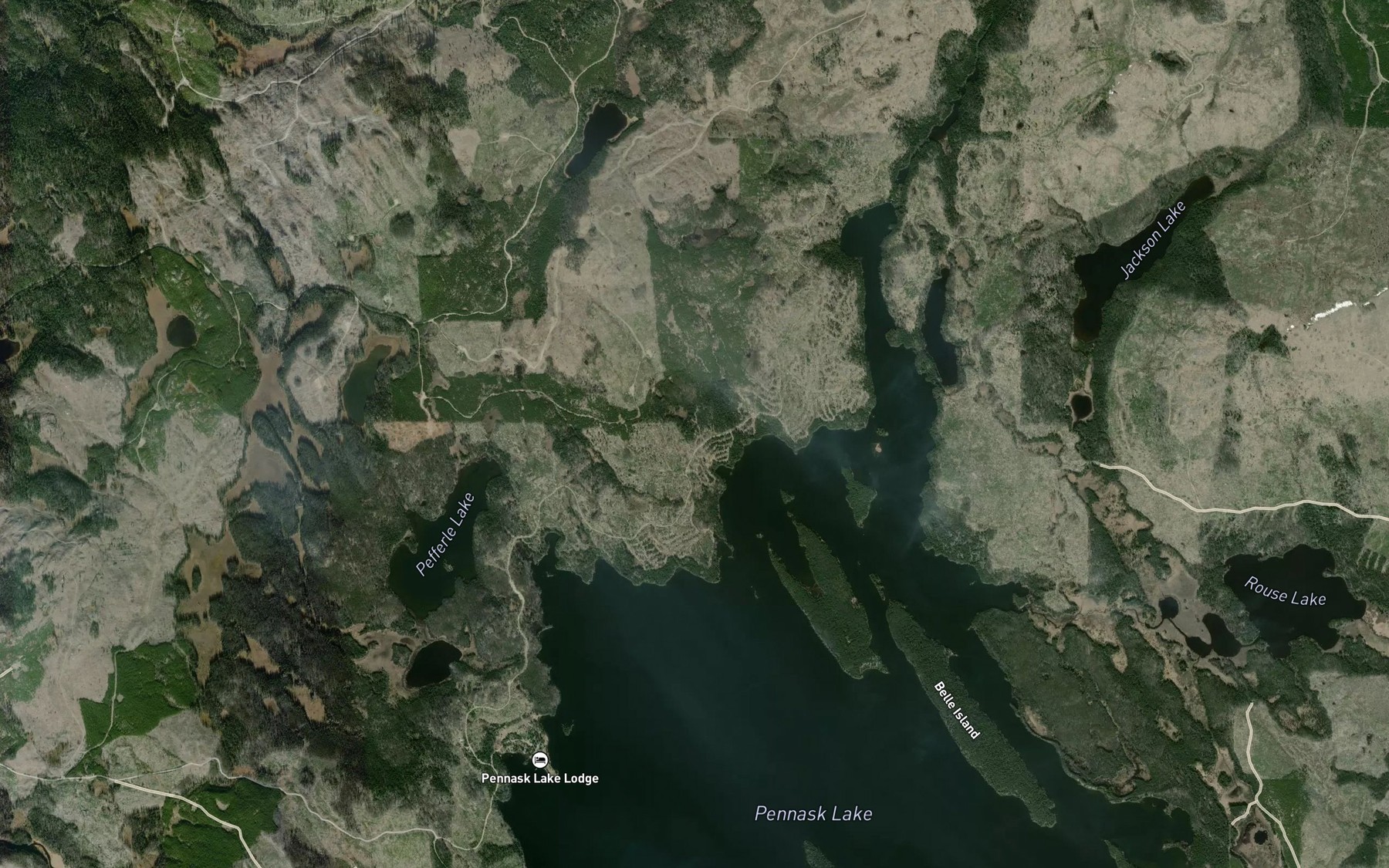 Satellite map of the Pridham Bay
