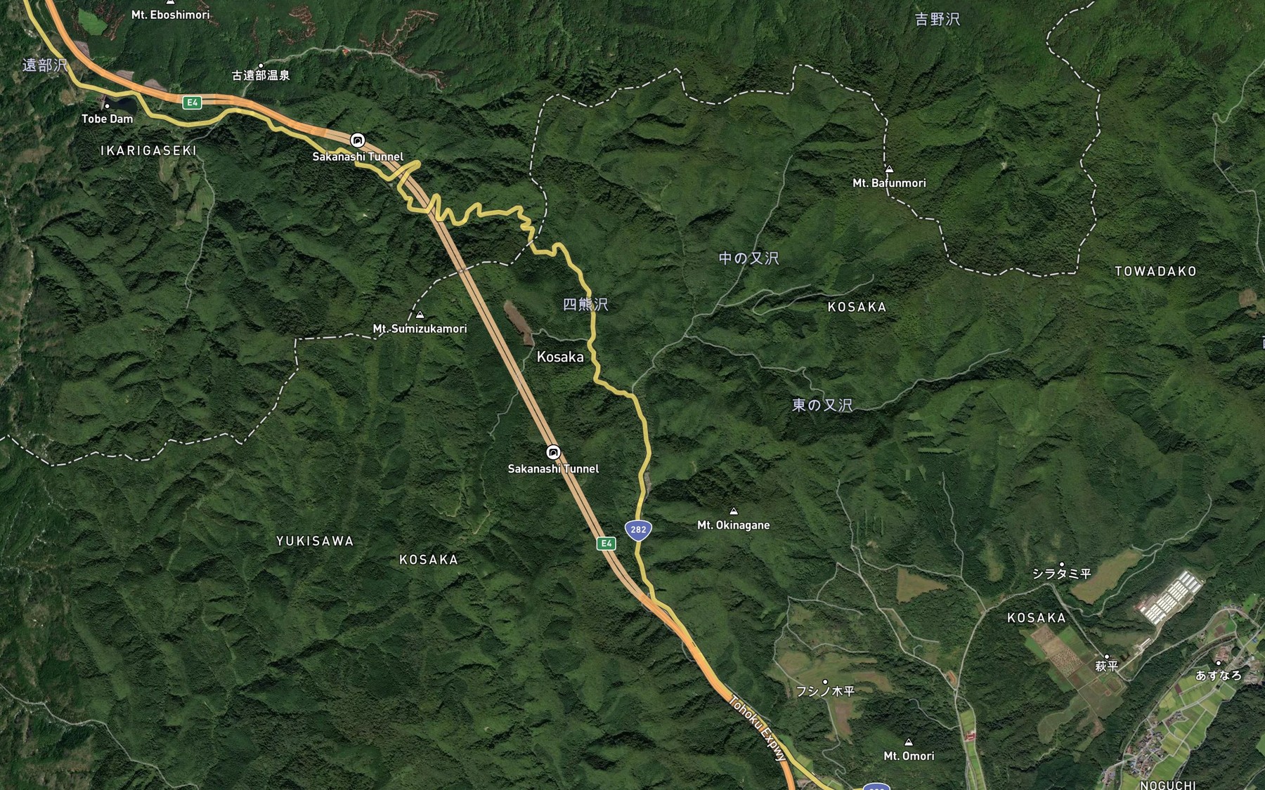 Satellite map of the Shikuma Zawa