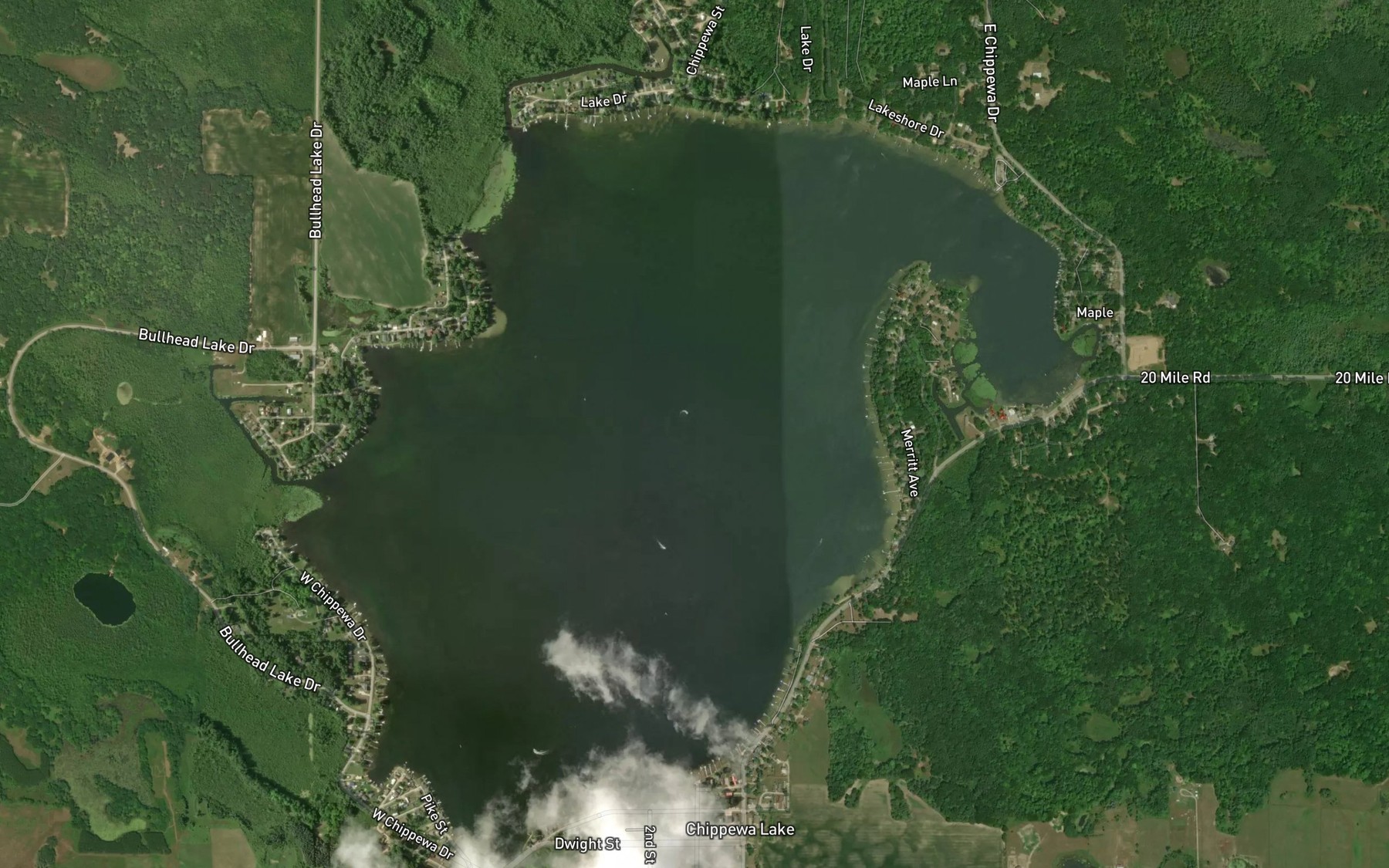 Satellite map of the Chippewa Lake