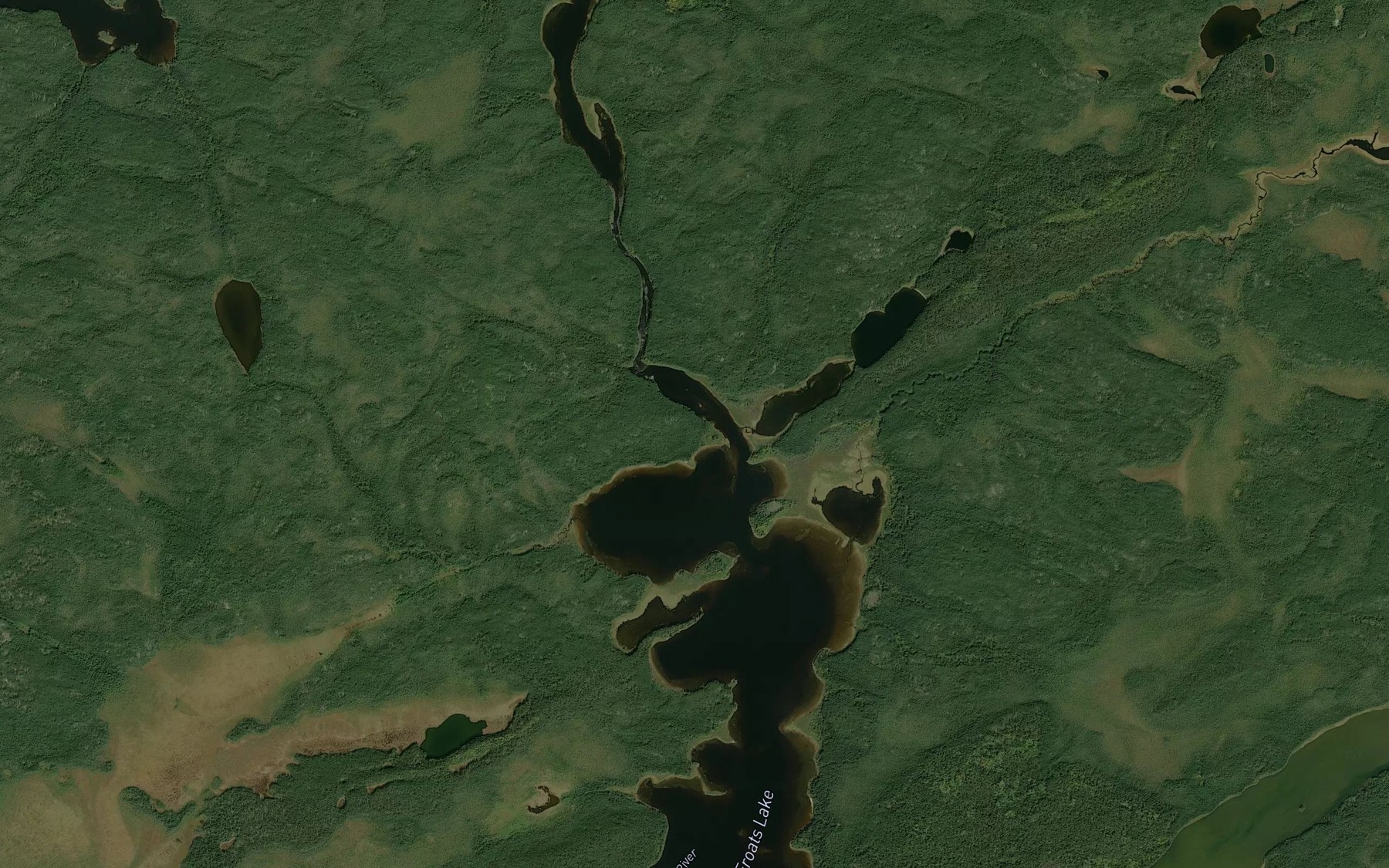 Satellite map of the Long Current Rapids