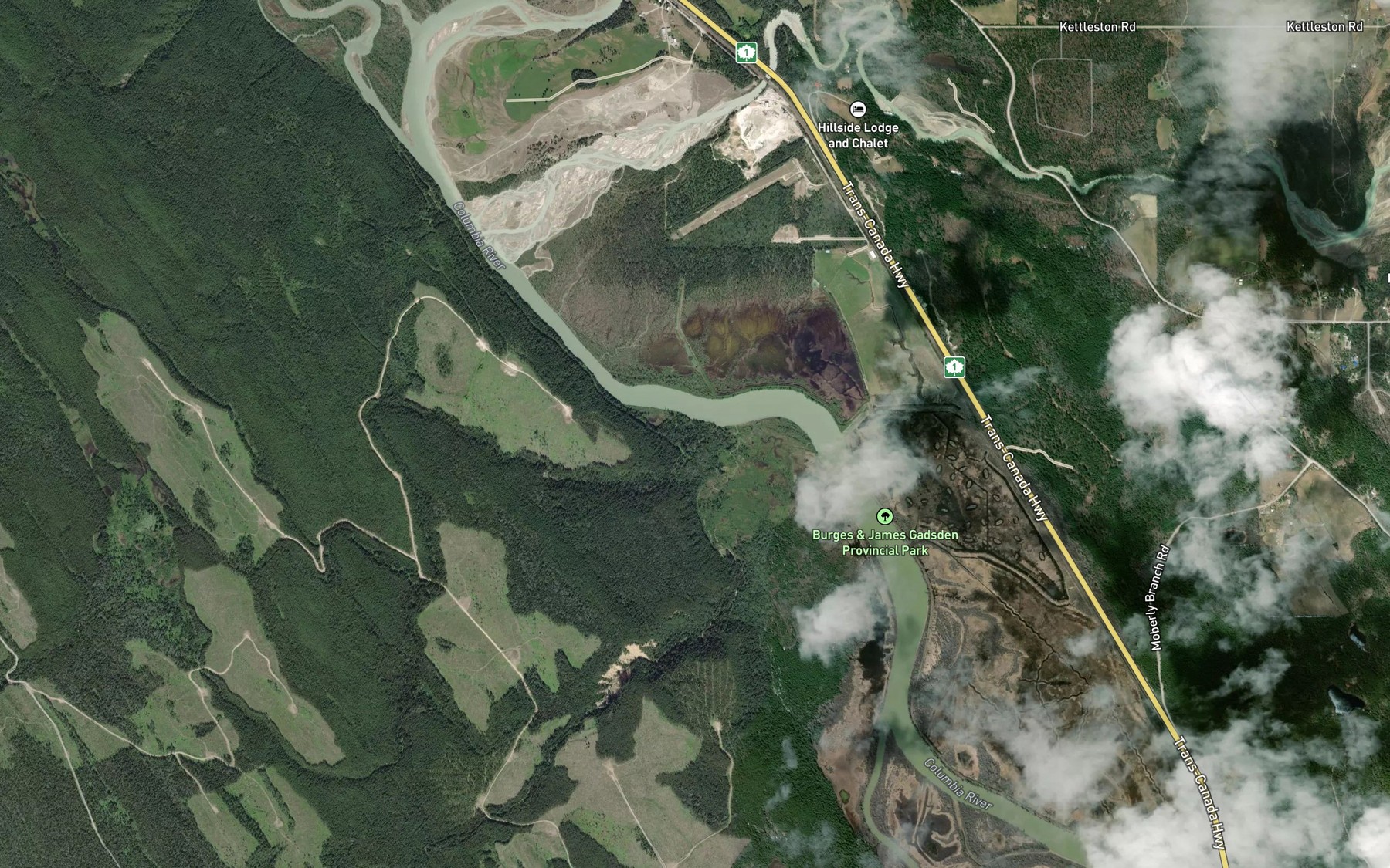 Satellite map of the Cirque Creek