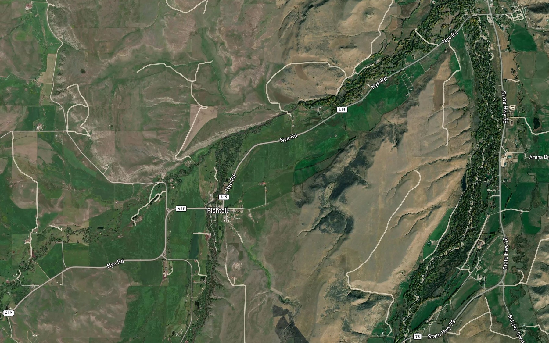 Satellite map of the Woodard Ditch