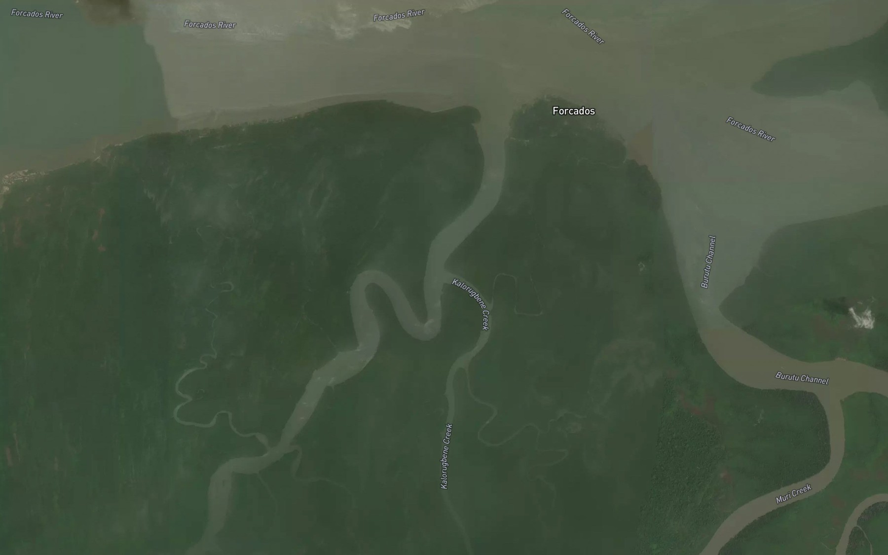 Satellite map of the Kalorugbene Creek