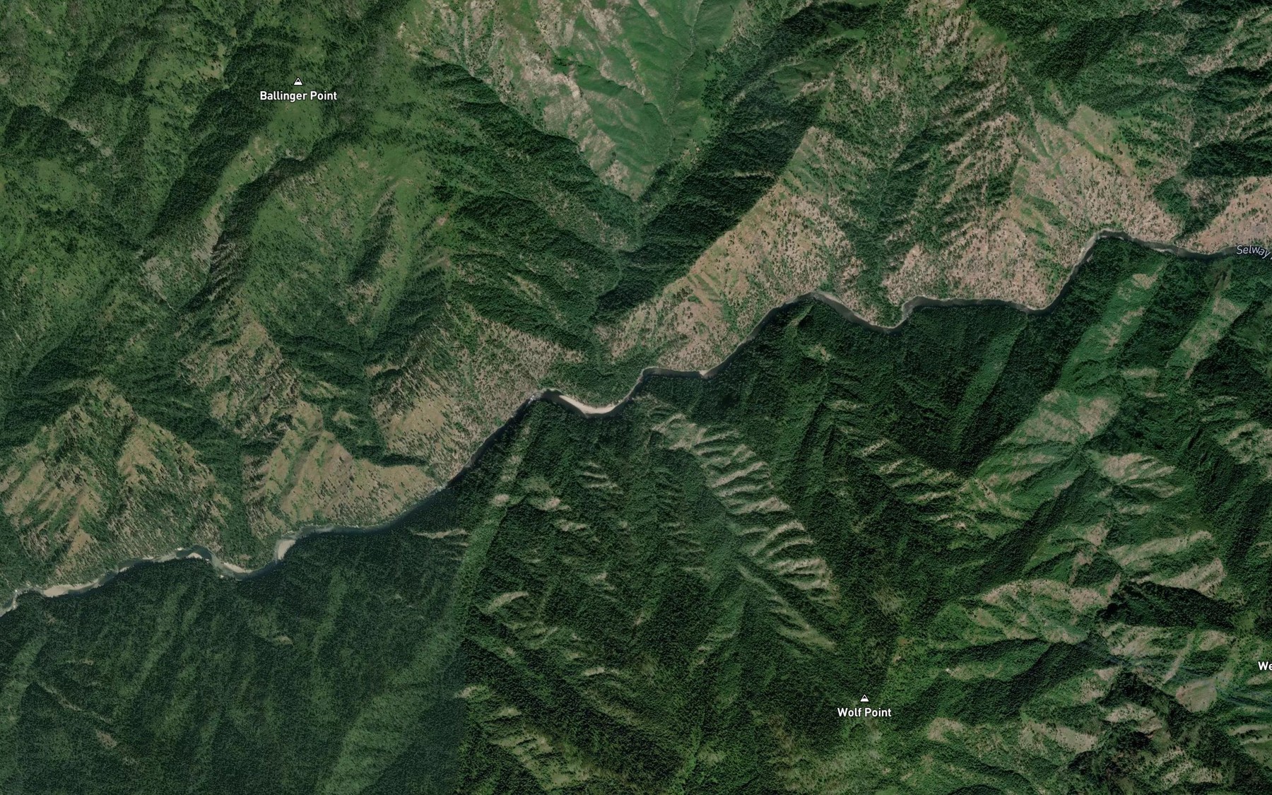 Satellite map of the Coyote Creek