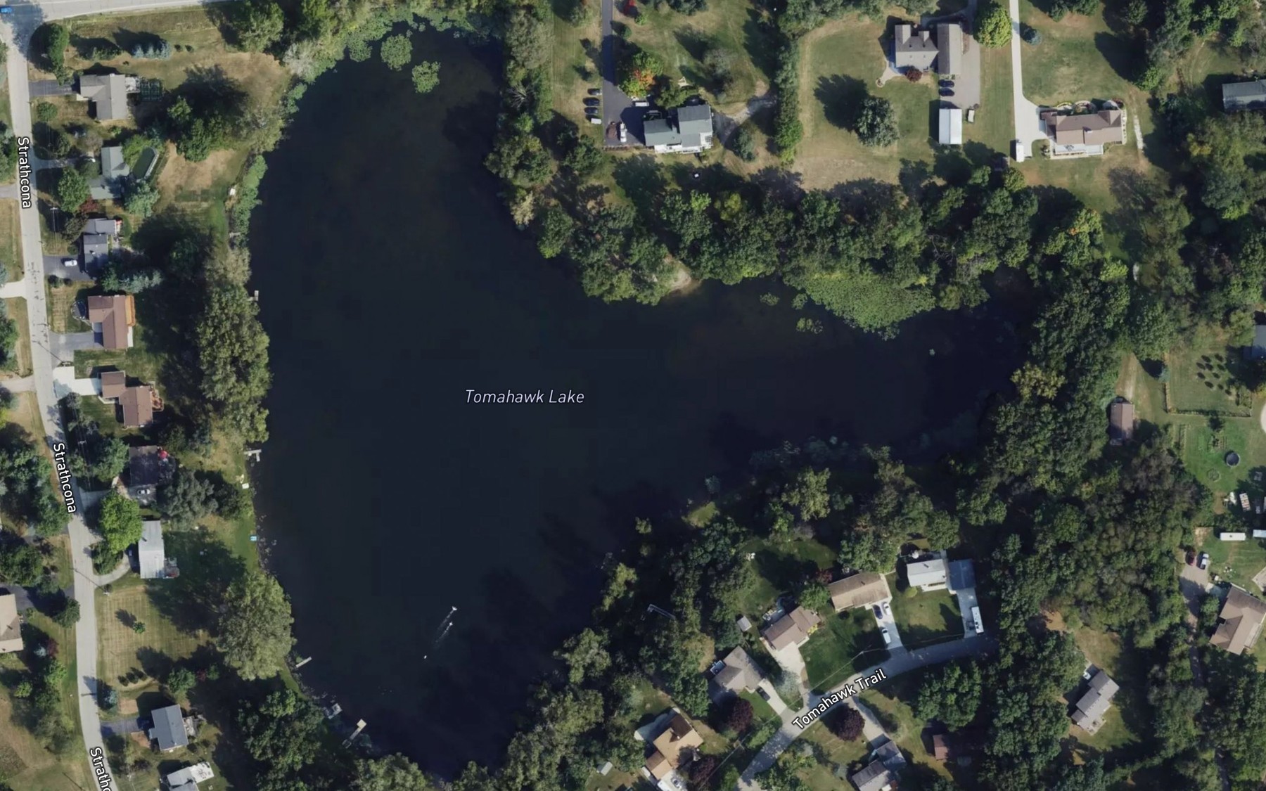 Satellite map of the Tomahawk Lake