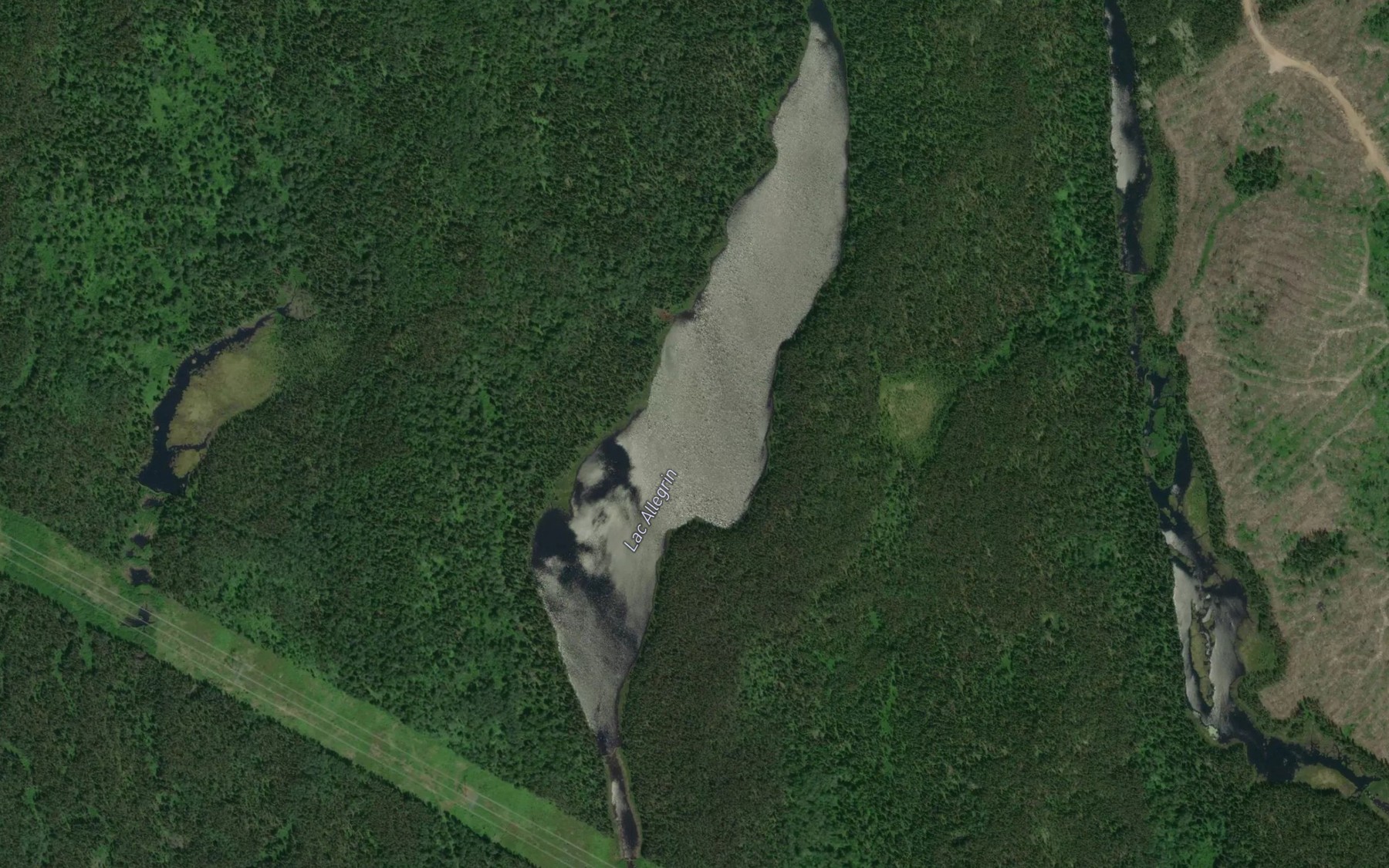 Satellite map of the Lac Allegrin