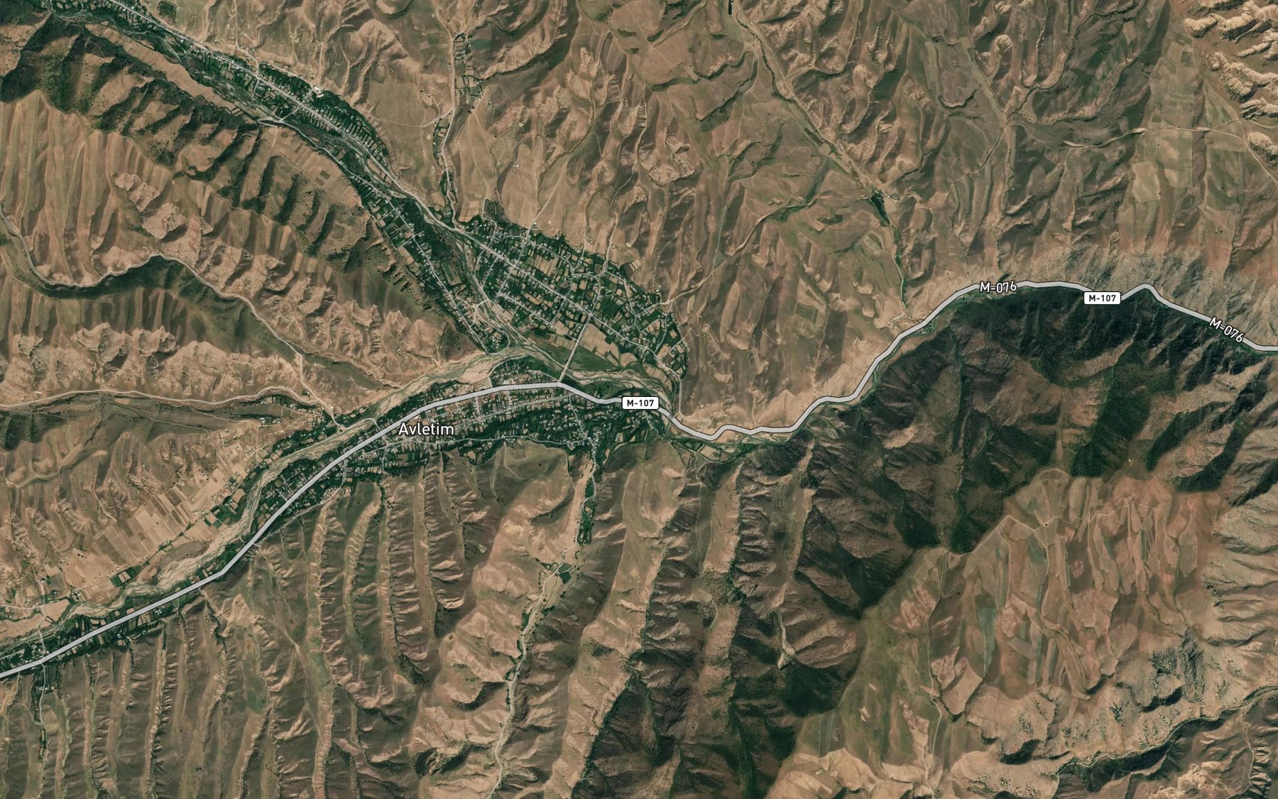Satellite map of the Kek-Dzhangak