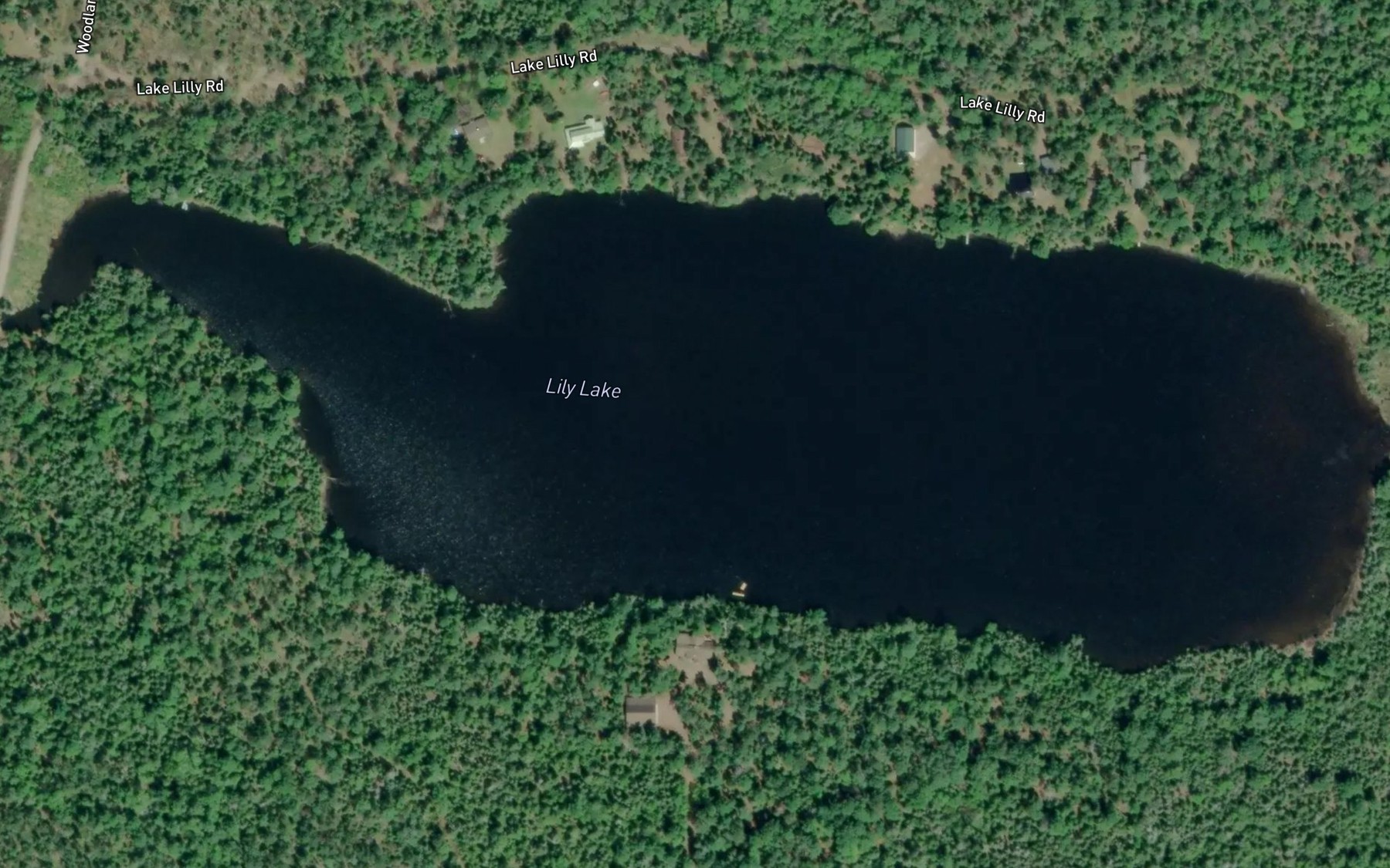 Satellite map of the Lily Lake