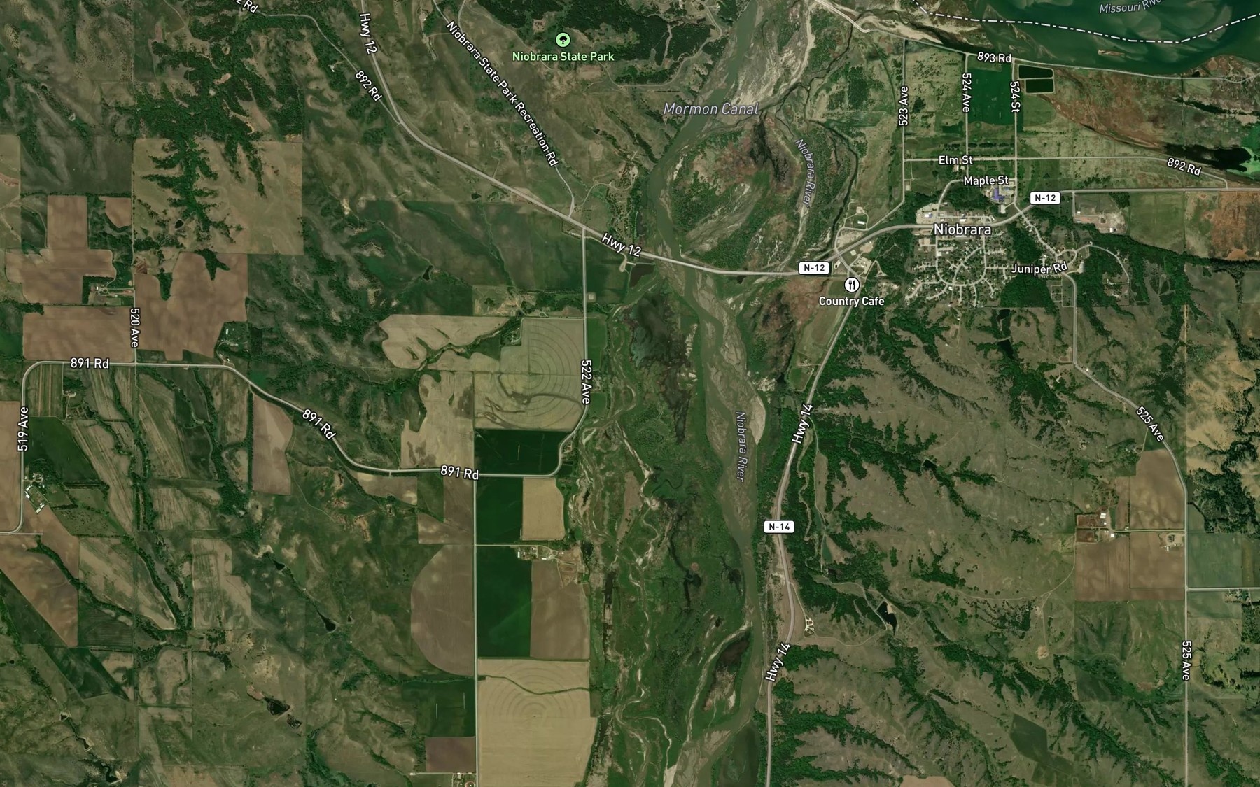 Satellite map of the Mormon Canal
