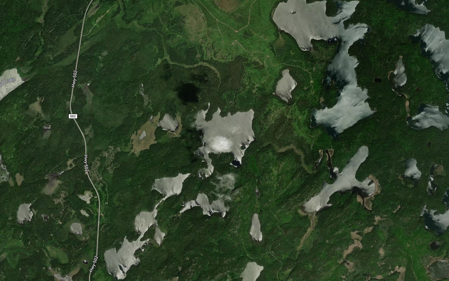 Satellite map of the Lower Walmsley Lake