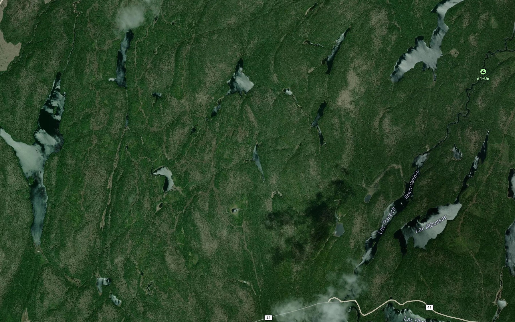 Satellite map of the Lac Tempe