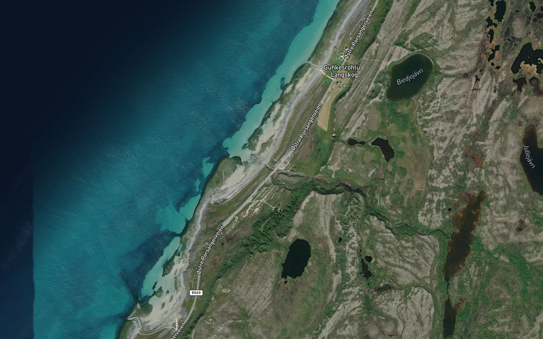 Satellite map of the Hornelva
