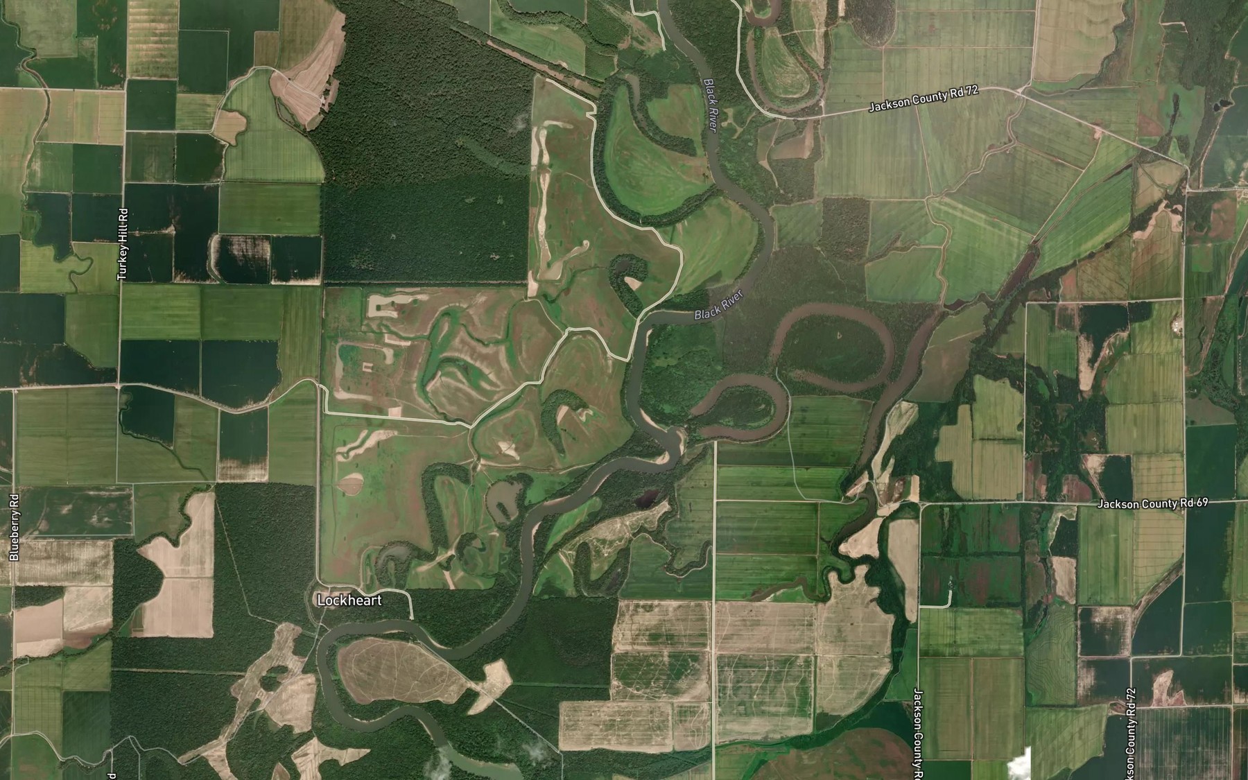 Satellite map of the Perkins Bend