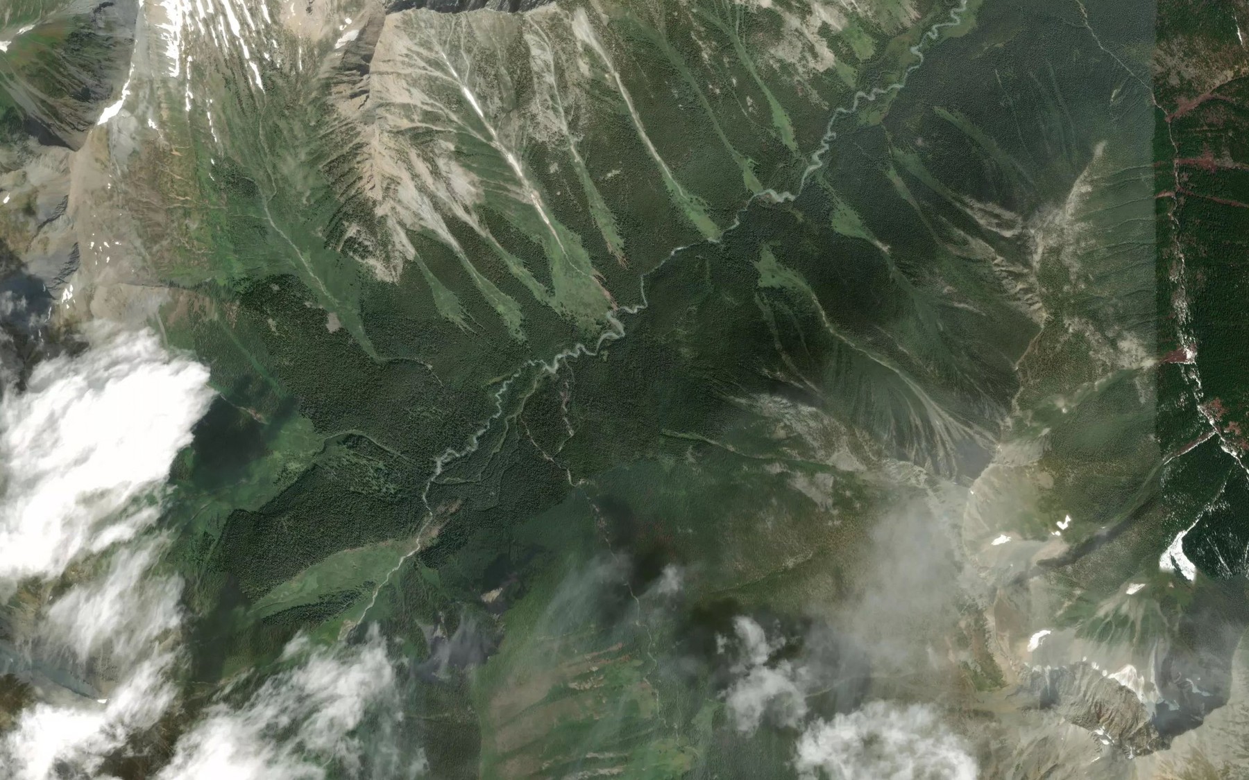 Satellite map of the South Toby Creek