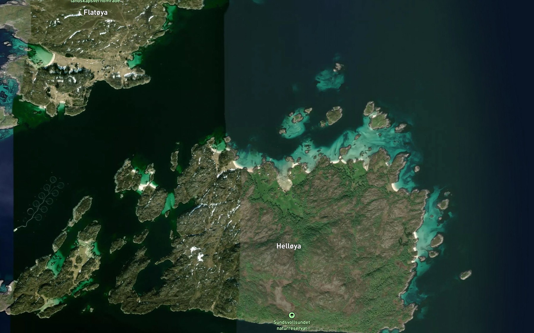 Satellite map of the Hestneset