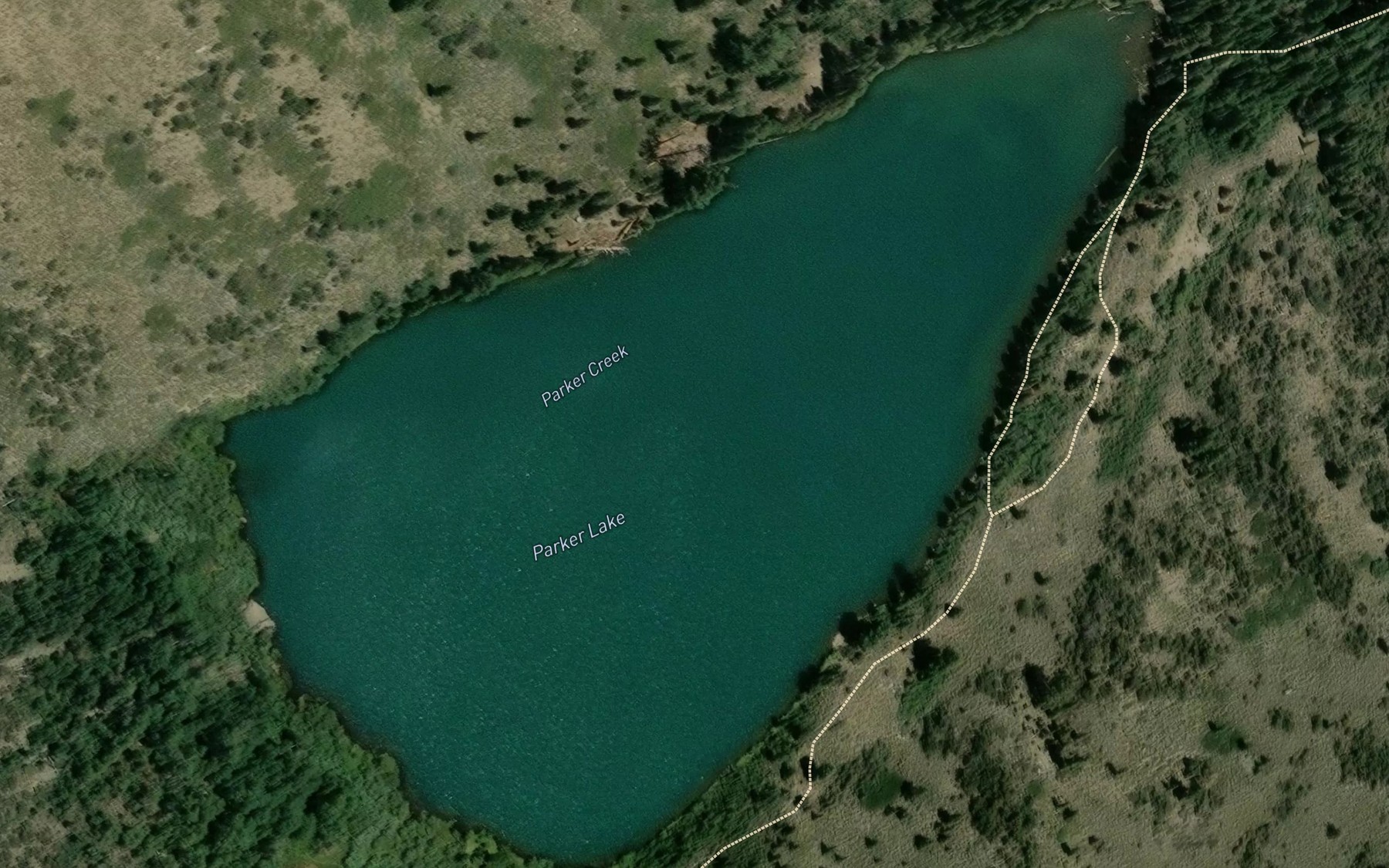 Satellite map of the Parker Lake