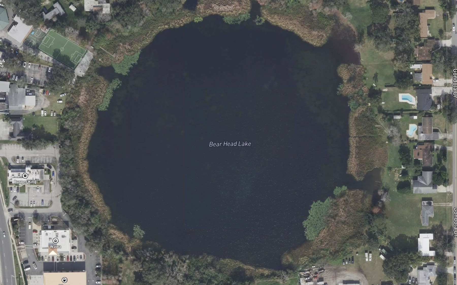 Satellite map of the Bear Head Lake