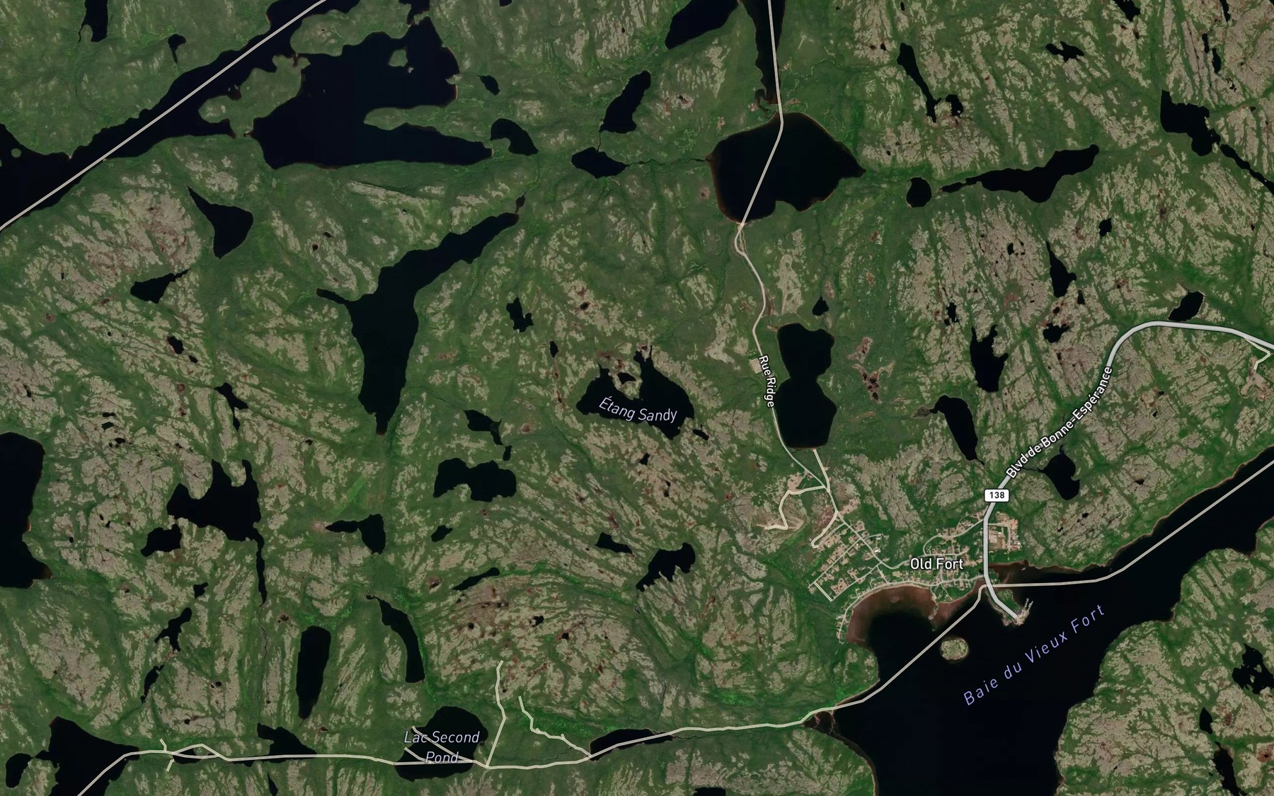 Satellite map of the Etang Sandy
