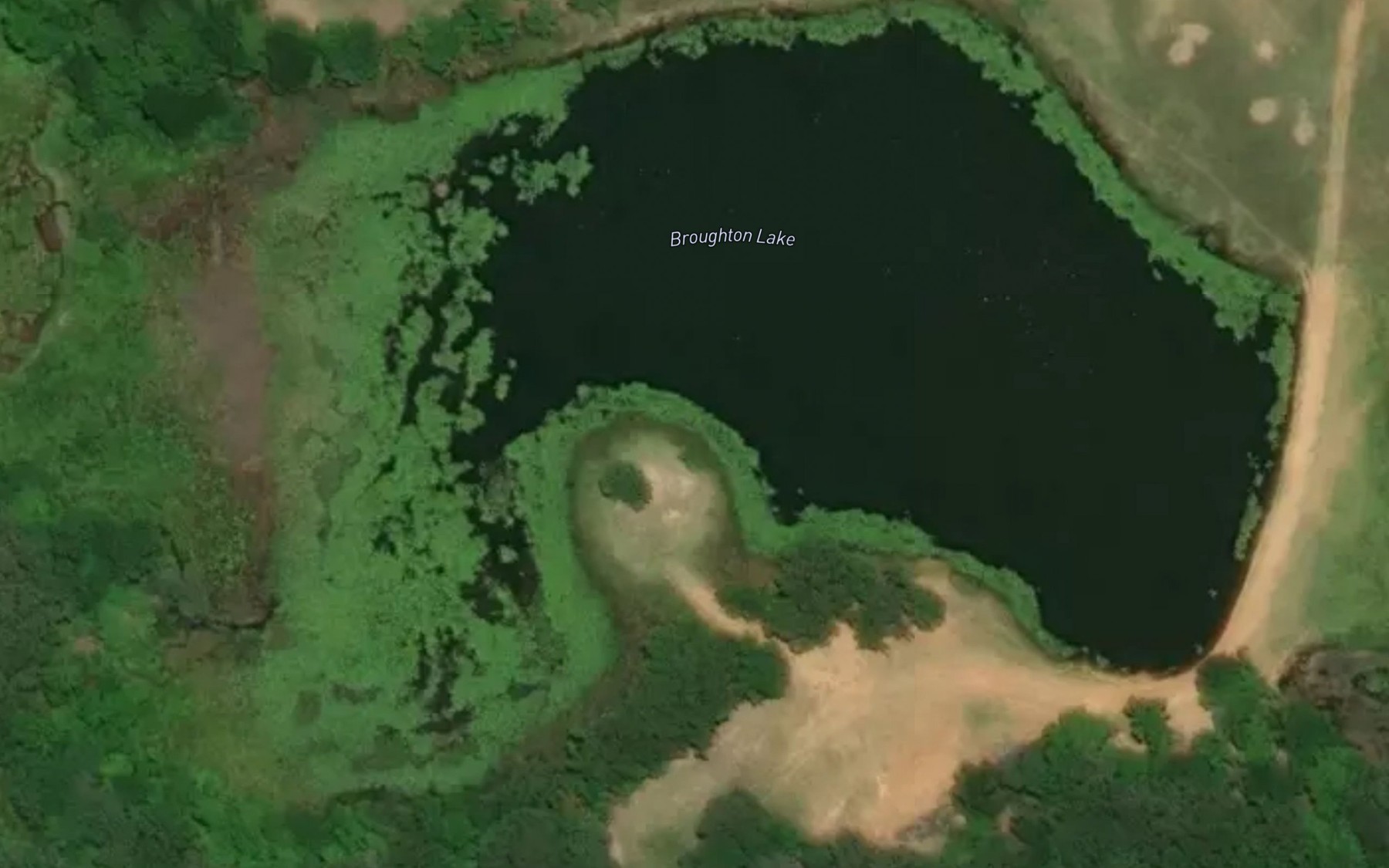 Satellite map of the Broughton Lake