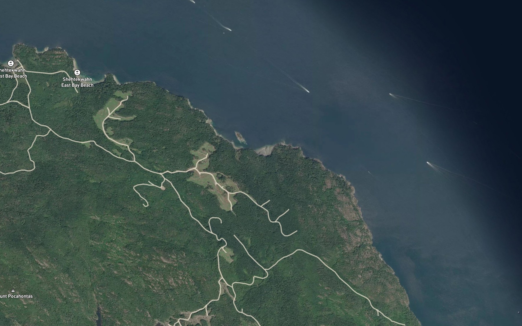 Satellite map of the Russ Creek