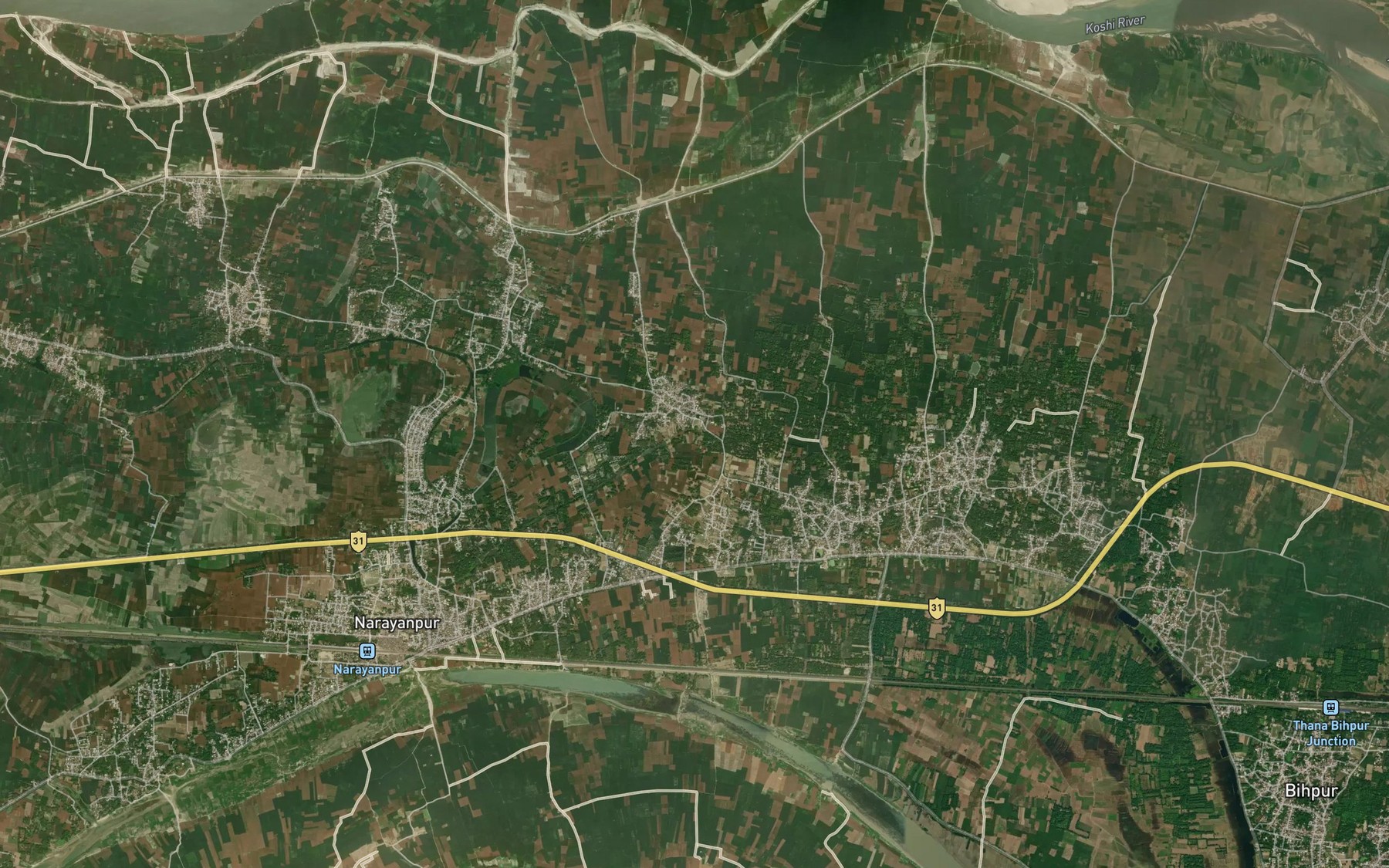 Satellite map of the Burhi Nadi