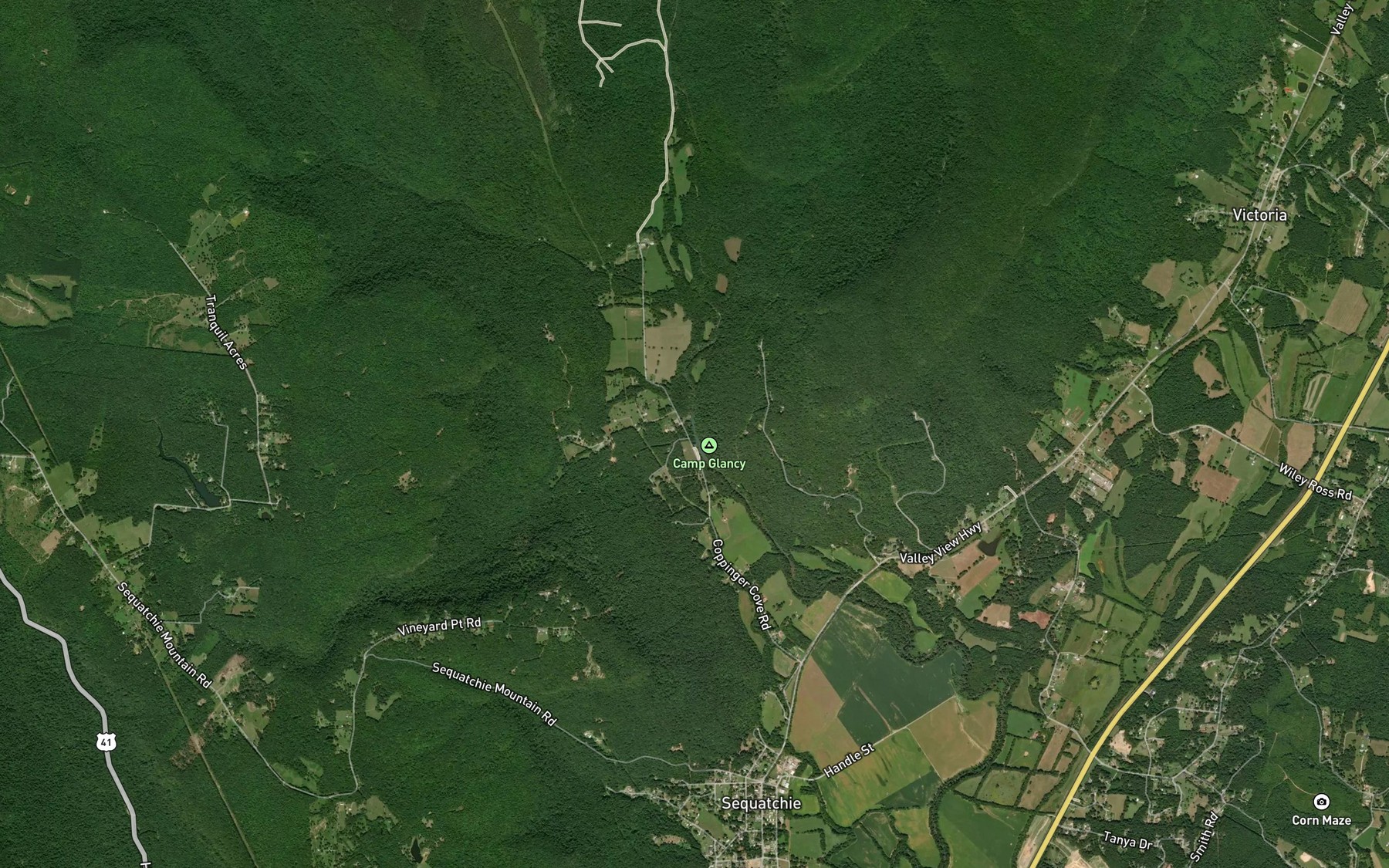 Satellite map of the Sawmill Creek